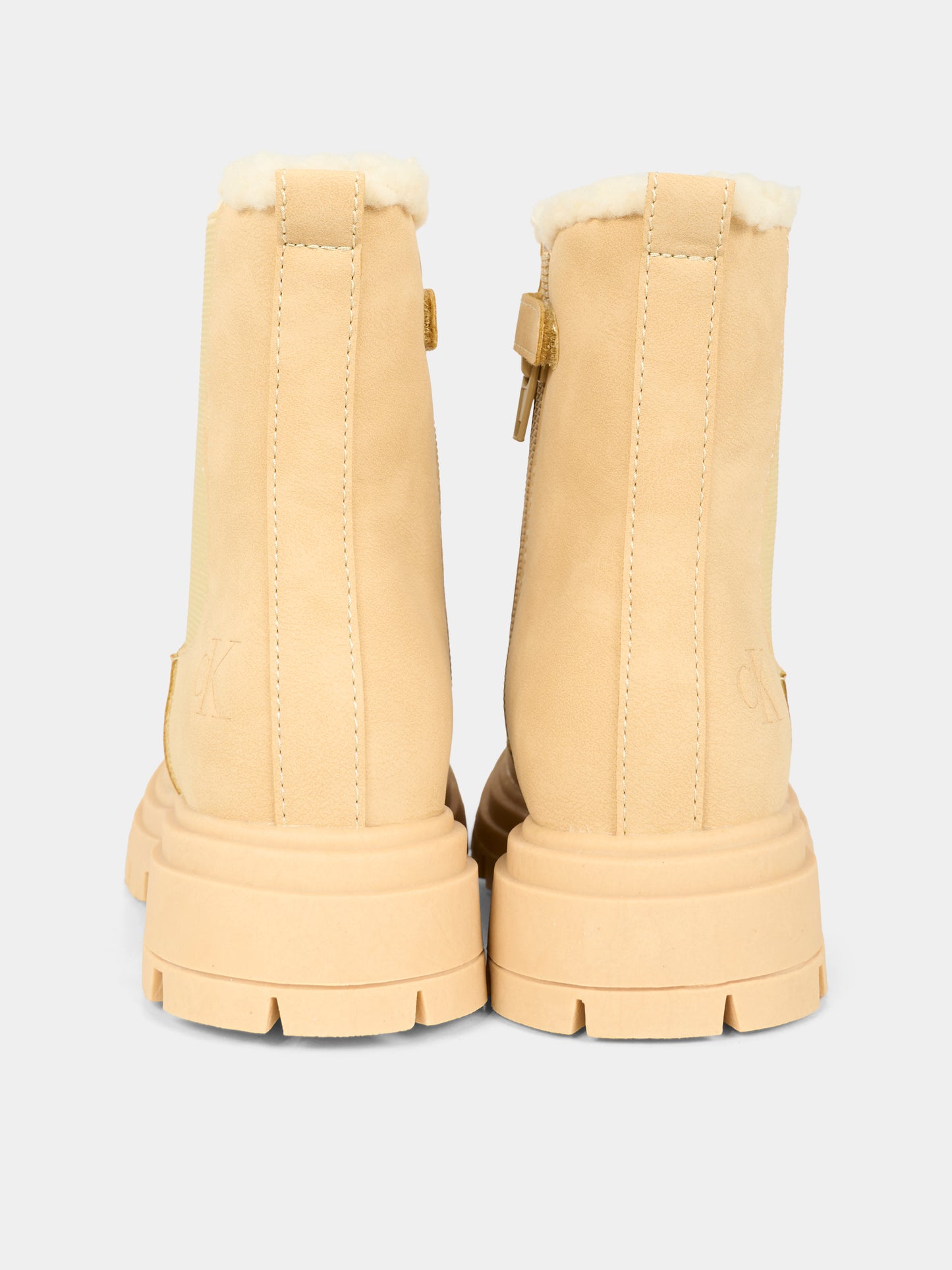 Stivaletti beige per bambina con logo,Calvin Klein Kids,V3A5 83126 0315500