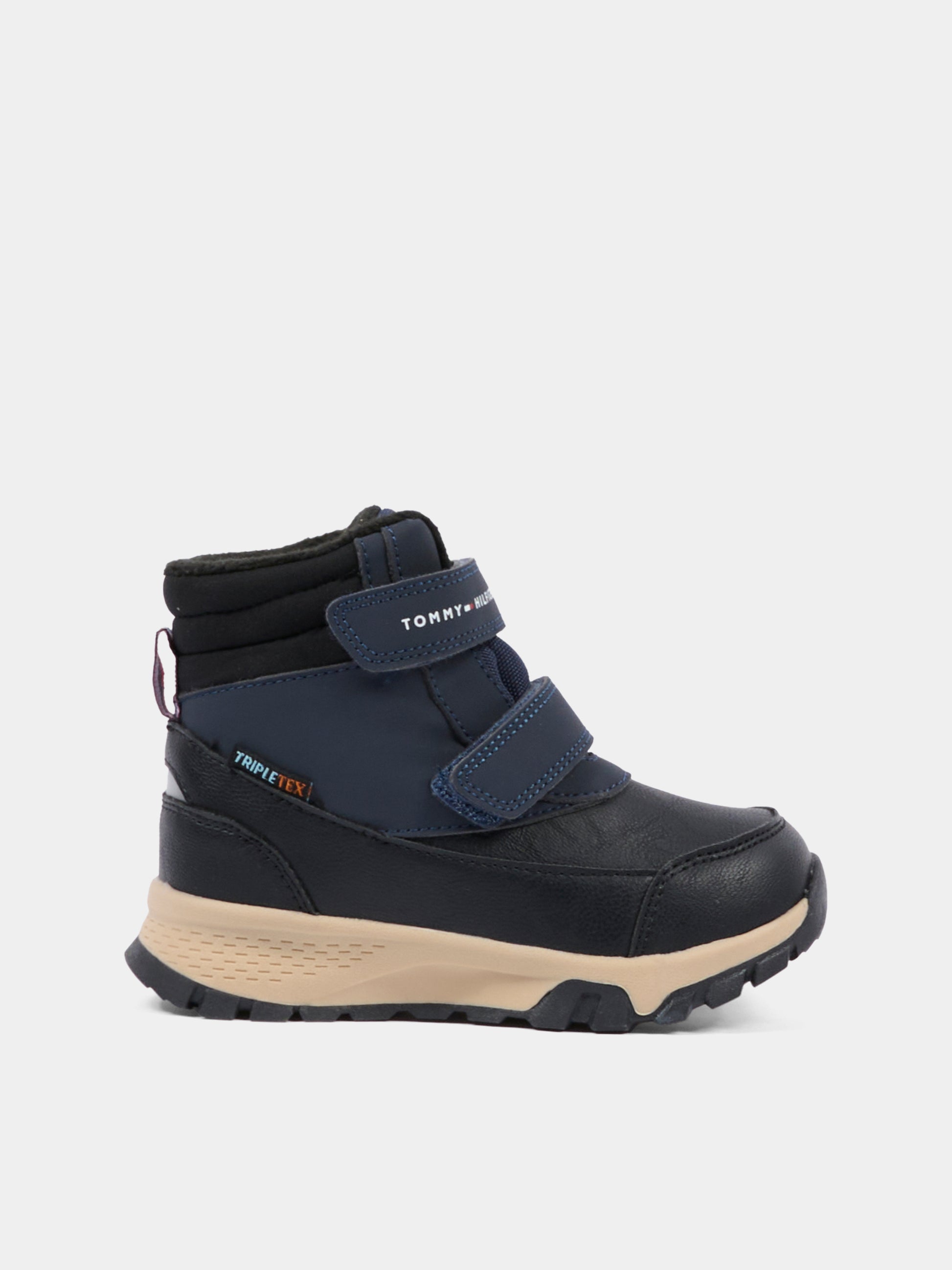 Stivaletti neri per bambino con logo,Tommy Hilfiger Junior,T1X5 34134 1592X656