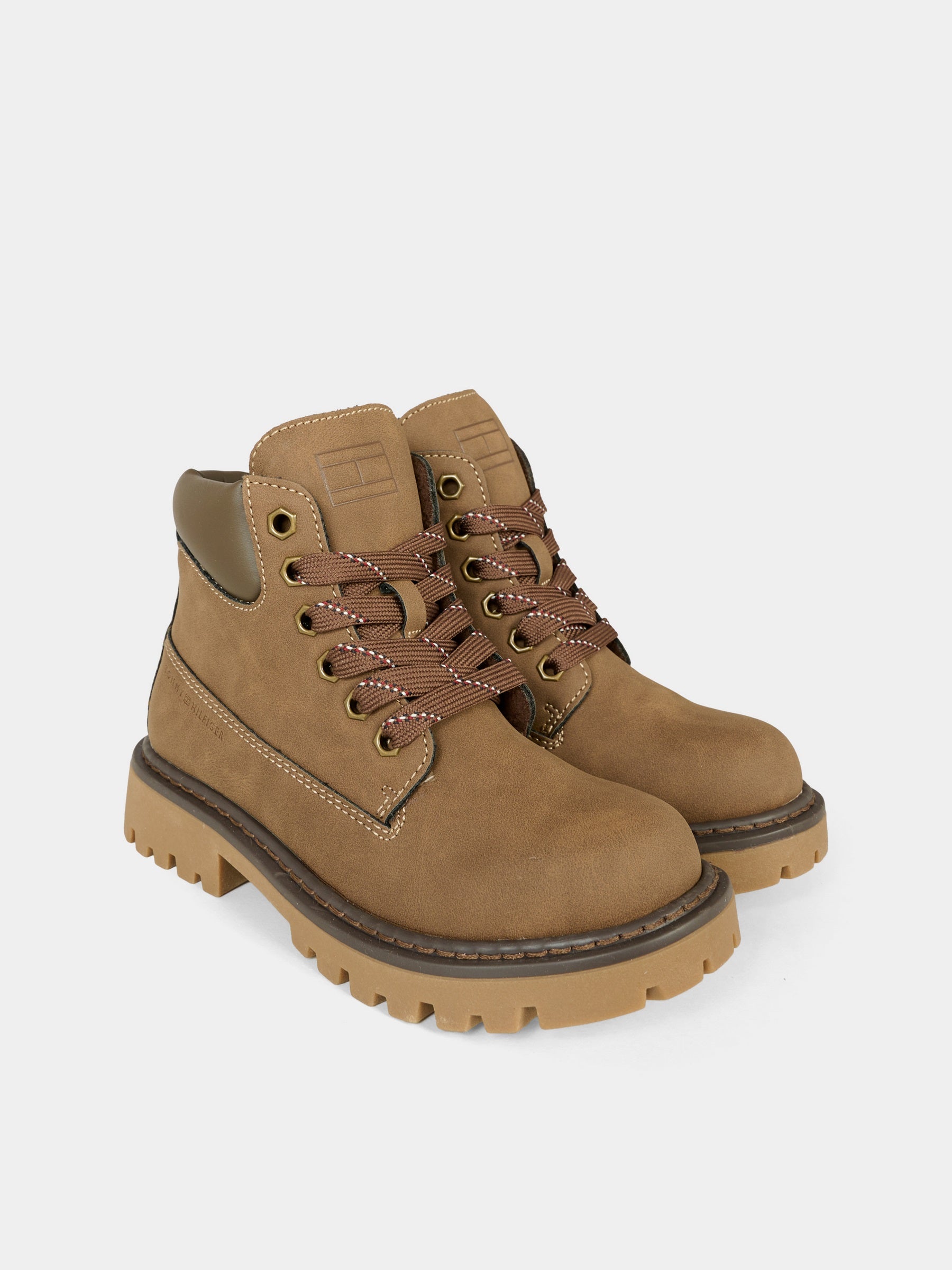 Anfibi marroni per bambino con logo,Tommy Hilfiger Junior,T3X5 34125 1269509