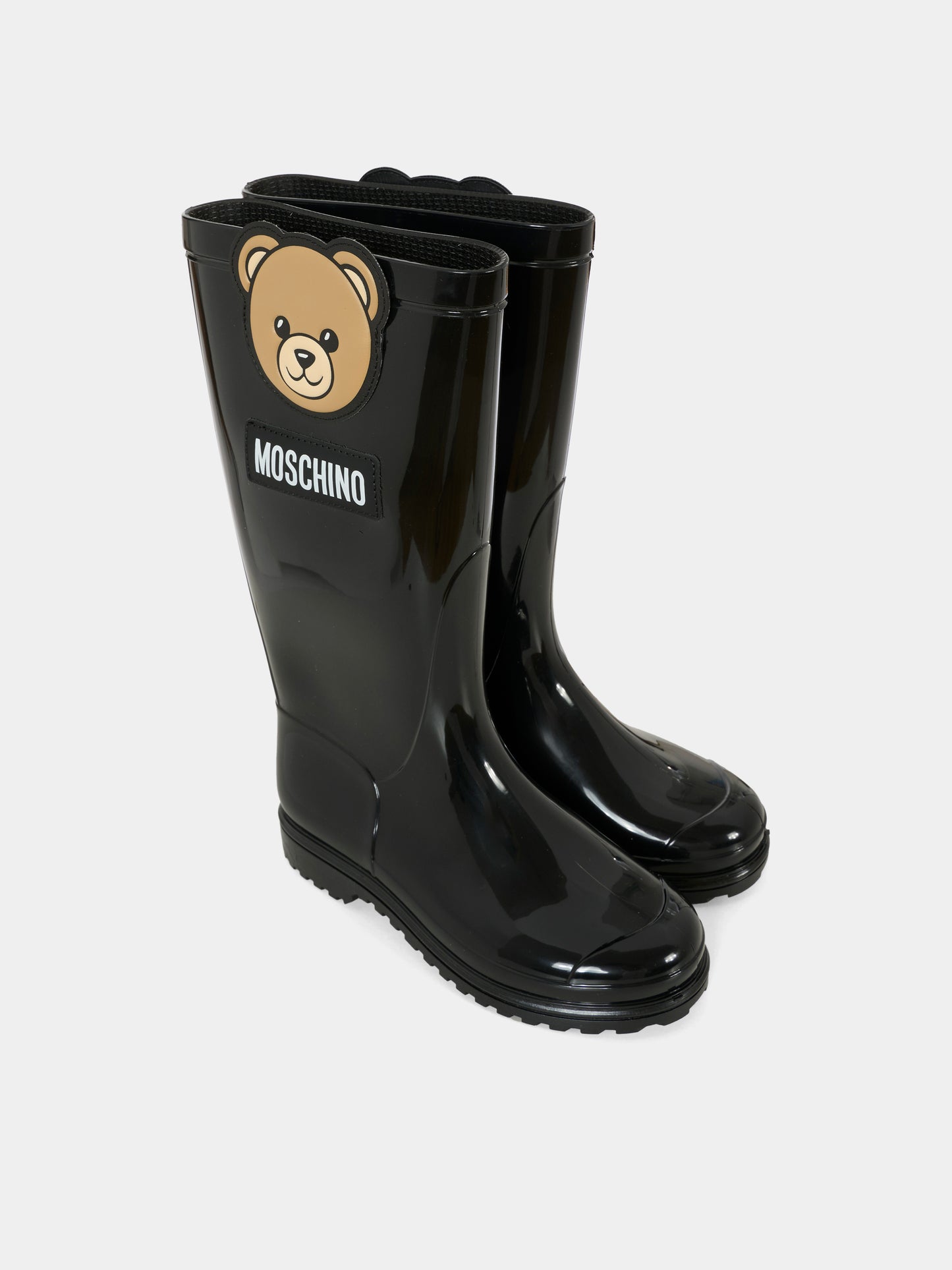 Stivali da pioggia neri per bambini con Teddy Bear,Moschino Kids,81986 - VAR1