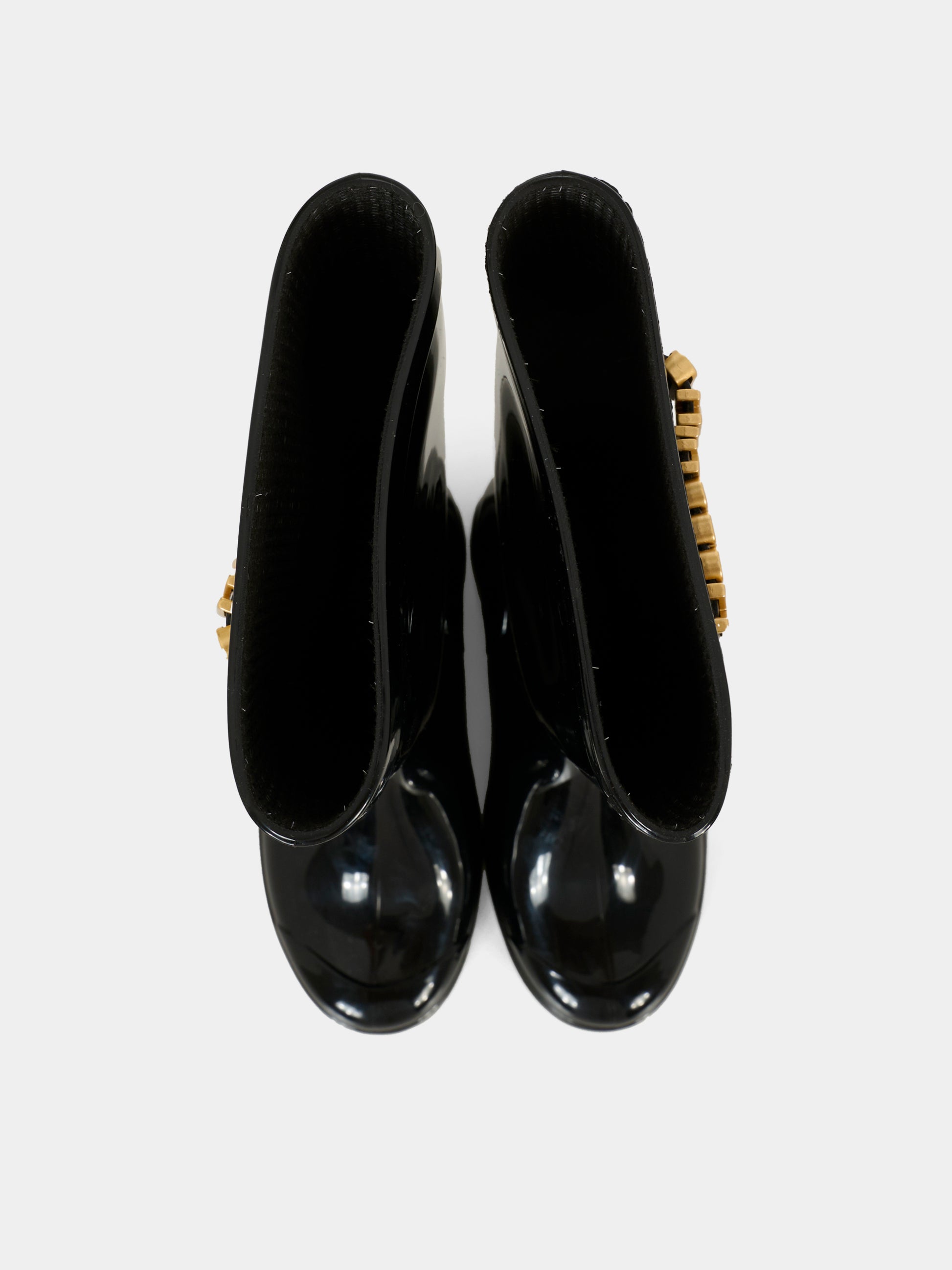 Stivali da pioggia neri per bambina con logo,Moschino Kids,81987 - VAR1