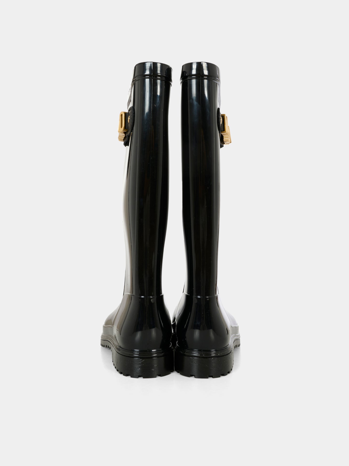 Stivali da pioggia neri per bambina con logo,Moschino Kids,81987 - VAR1