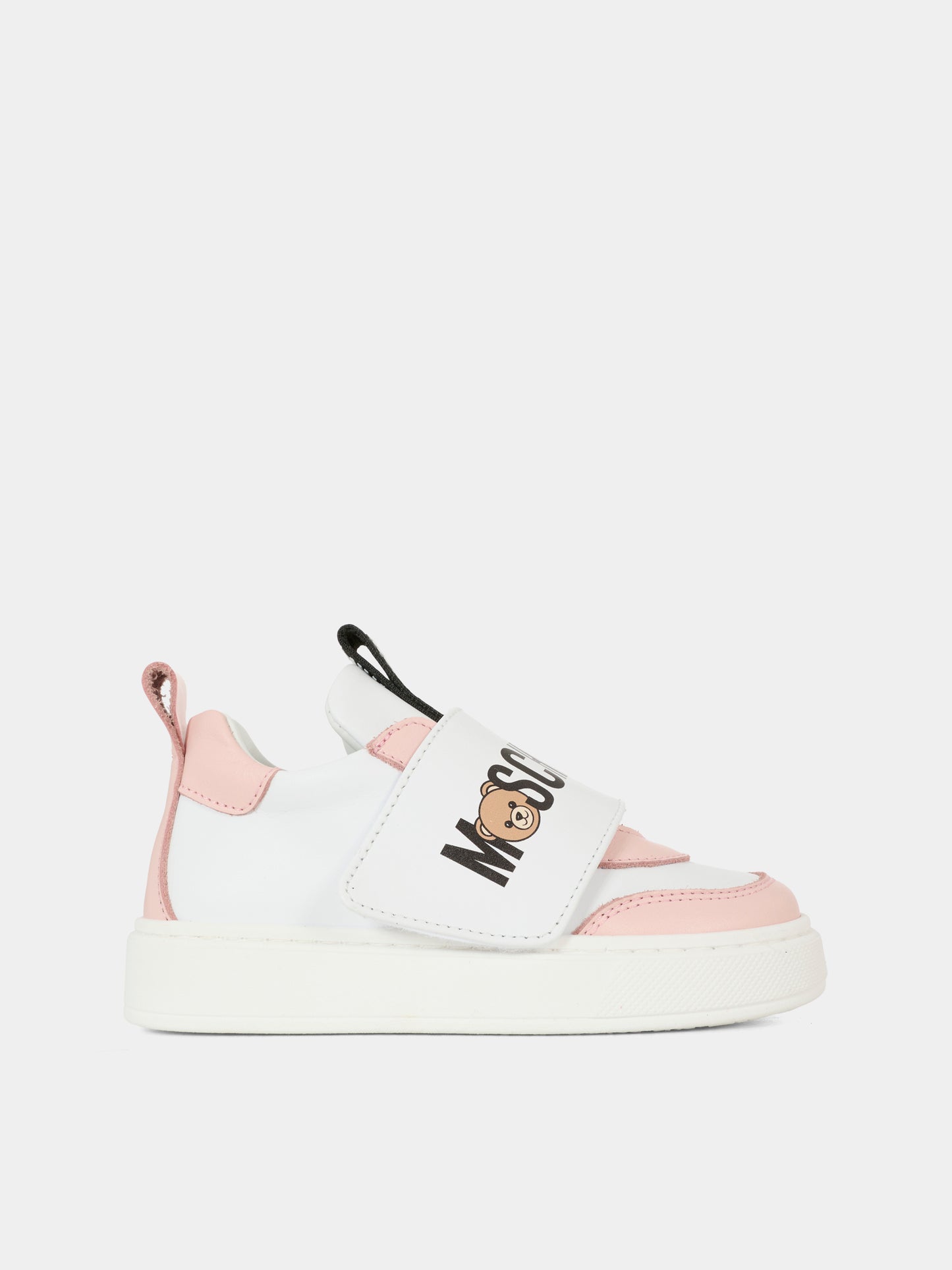 Sneakers rosa per neonata e bambina con Teddy Bear,Moschino Kids,81843 - VAR1