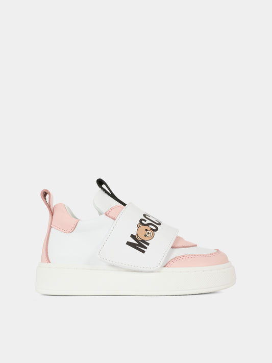 Sneakers rosa per neonata e bambina con Teddy Bear,Moschino Kids,81843 - VAR1