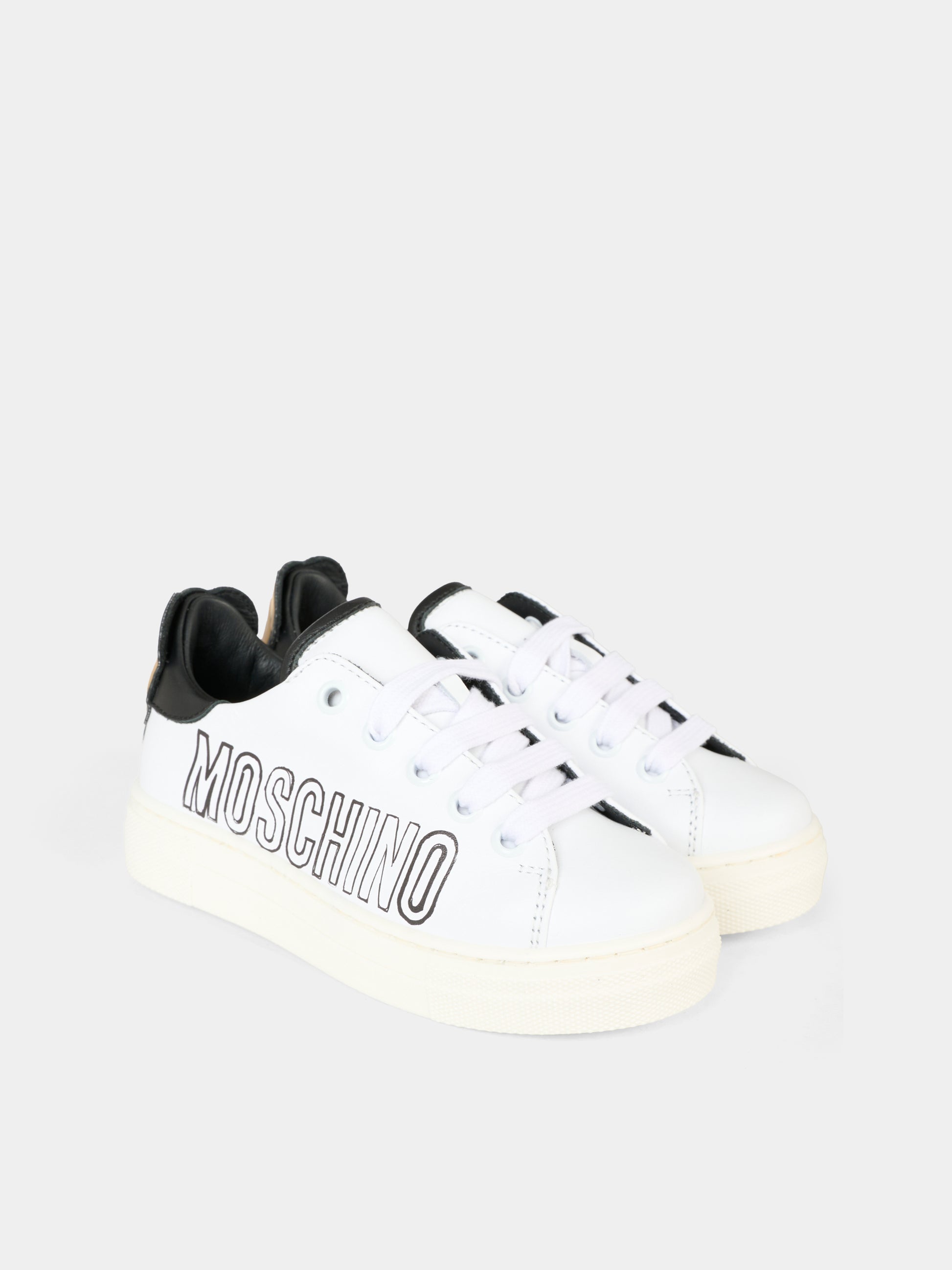 Sneakers bianche per bambino con Teddy Bear,Moschino Kids,81906 - VAR2