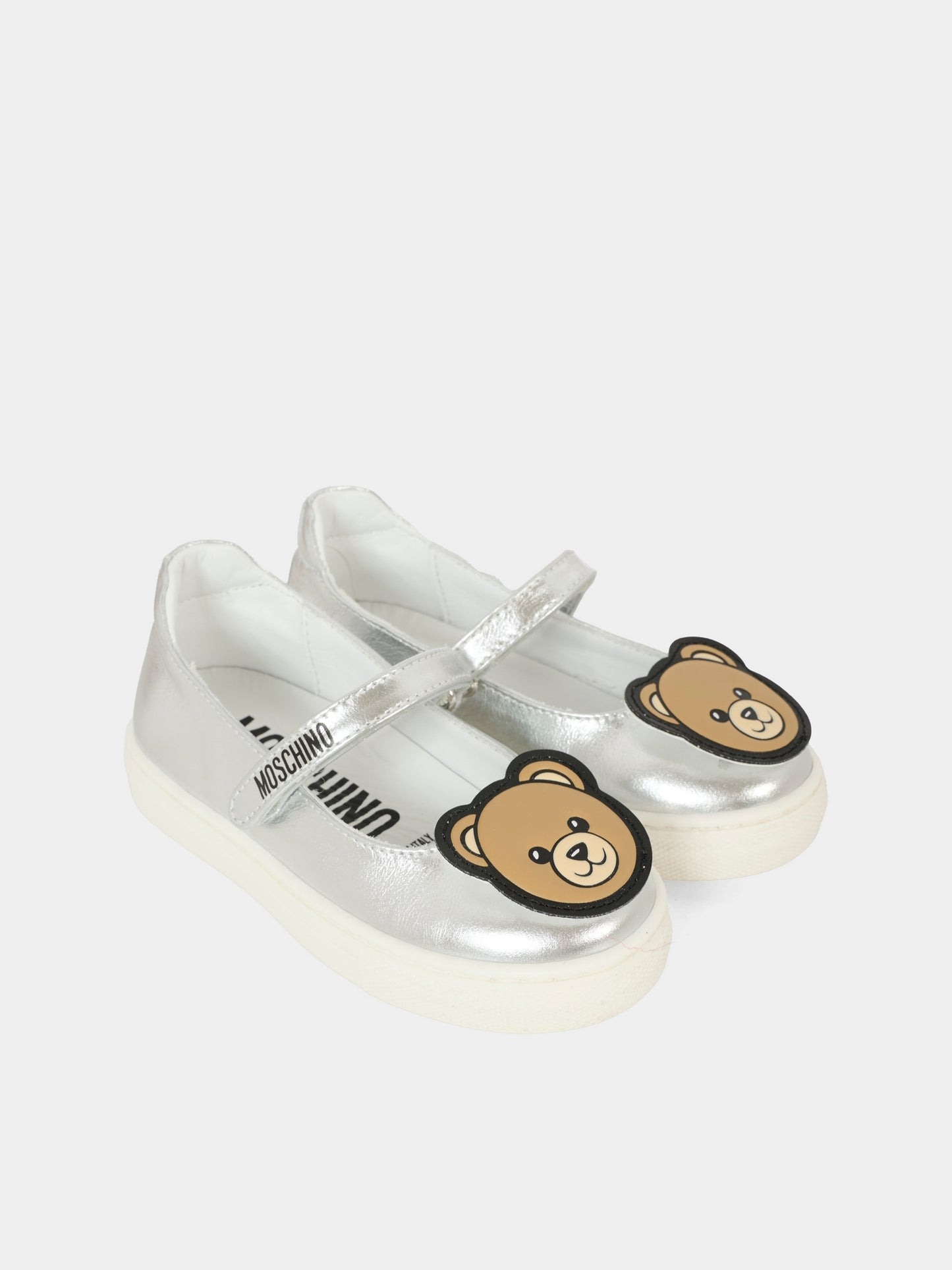Ballerine argento per neonata e bambina con Teddy Bear