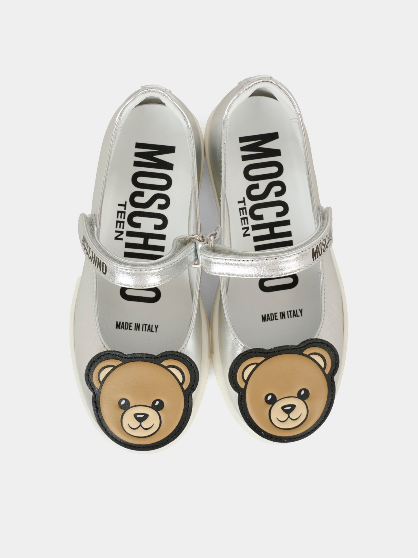 Ballerine argento per bambina con Teddy Bear