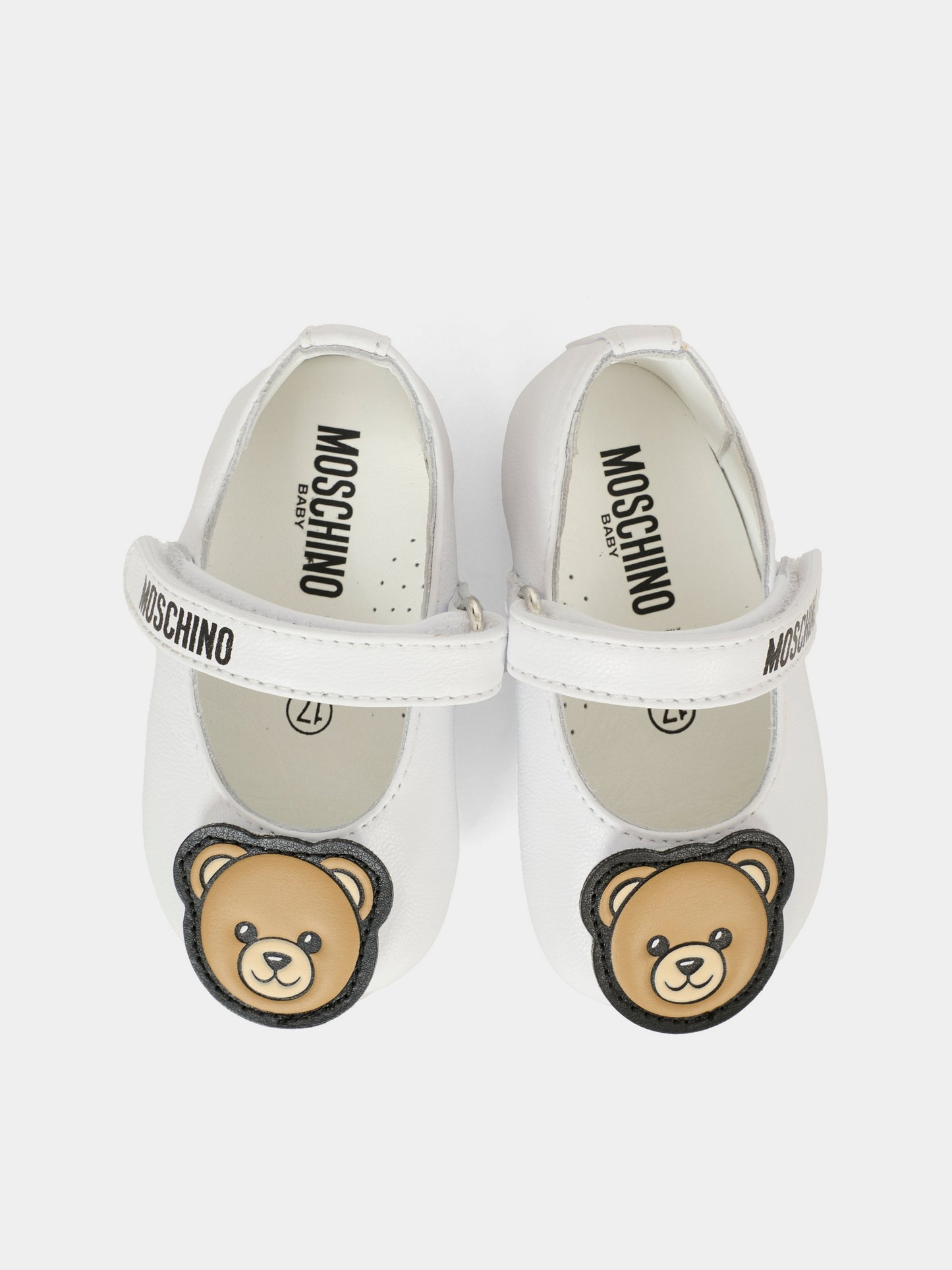 Ballerine bianche per neonata con Teddy Bear