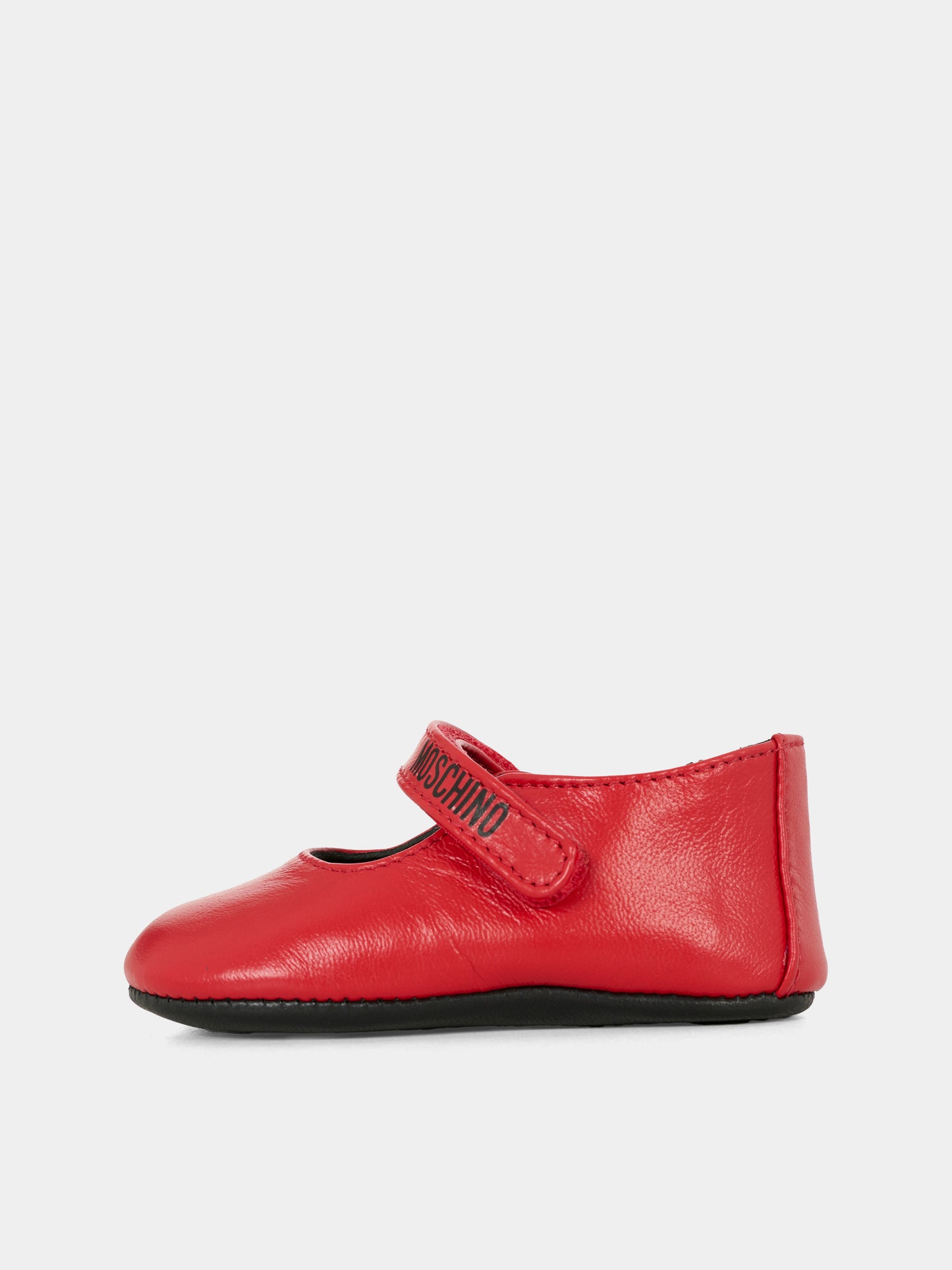 Ballerine rosse per neonata con logo,Moschino Kids,81801 - VAR3