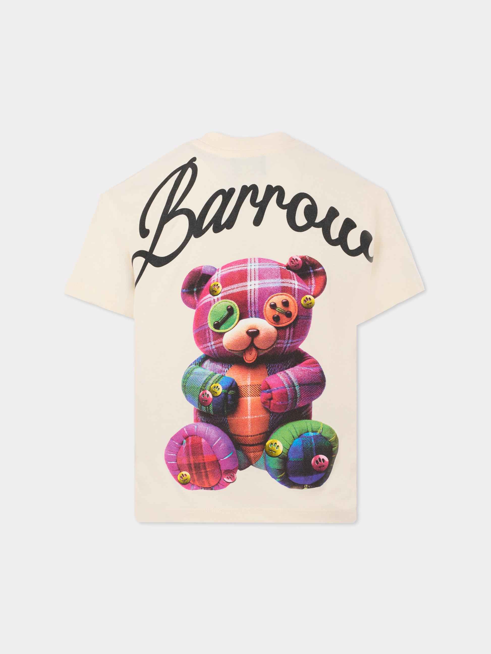 T-shirt avorio per bambina con stampa Bear,Barrow,F5BKJGTH203 013