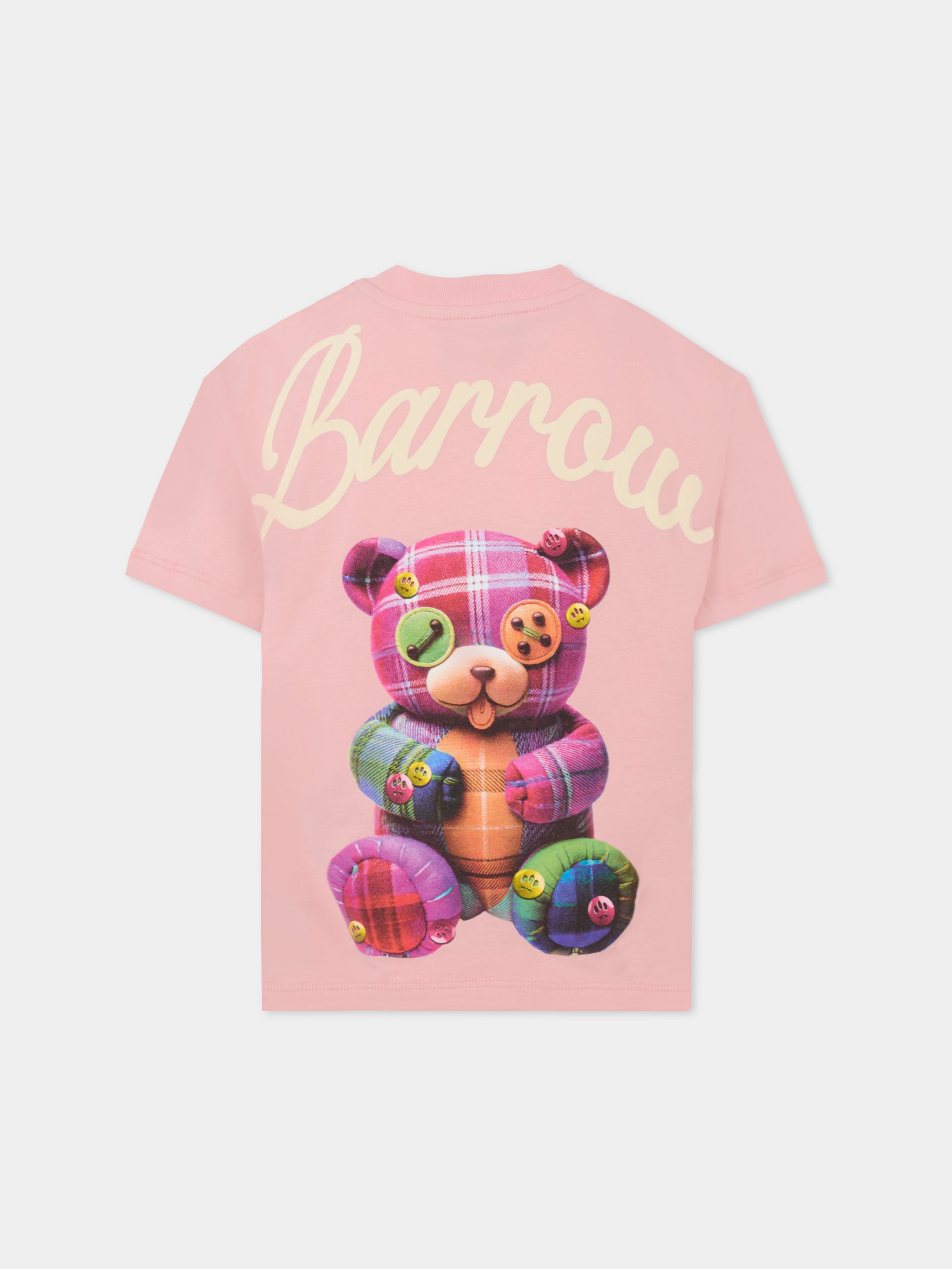 T-shirt rosa per bambina con stampa Bear,Barrow,F5BKJGTH203 416