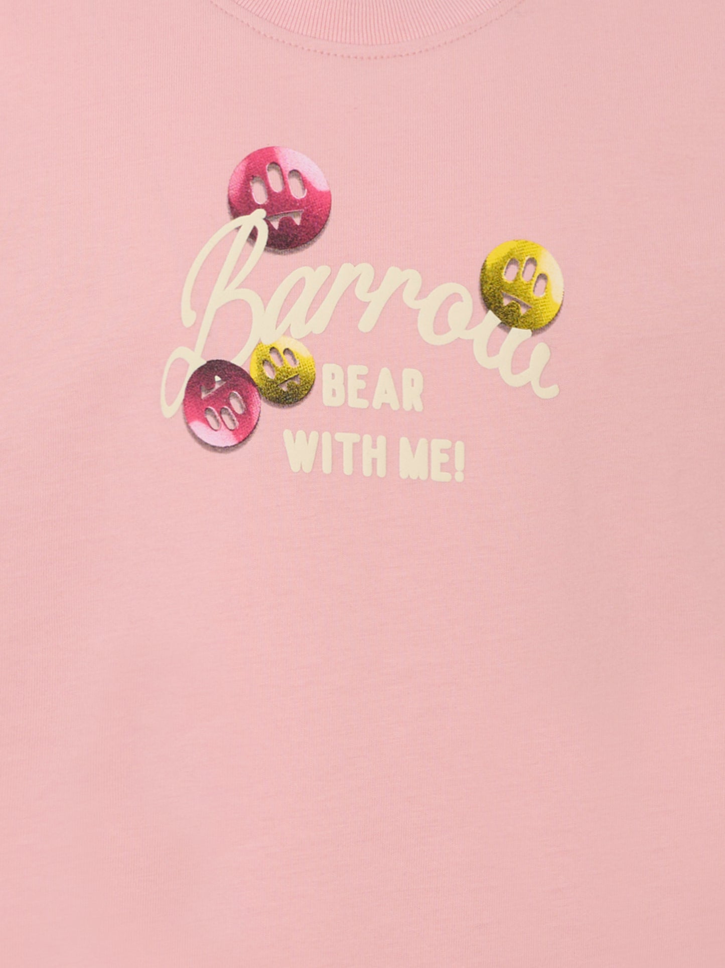 T-shirt rosa per bambina con stampa Bear,Barrow,F5BKJGTH203 416