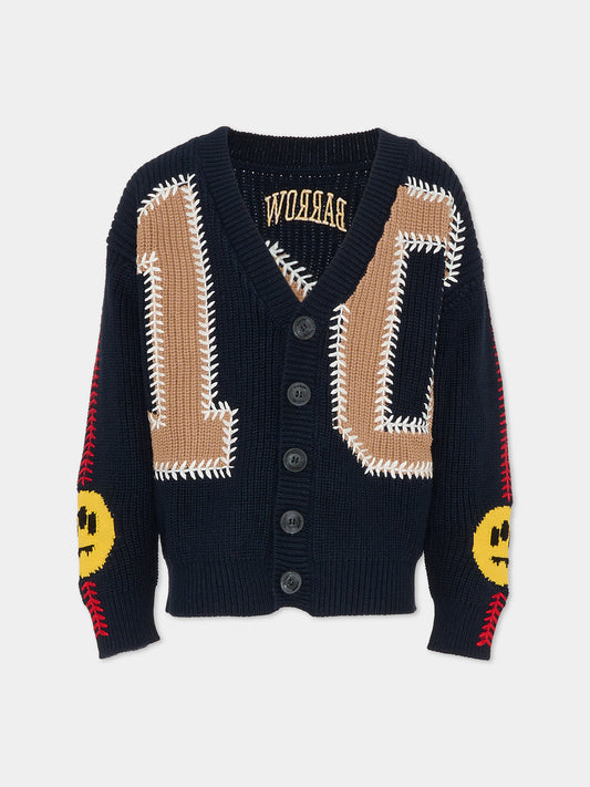 Cardigan blu per bambino con smile,Barrow,F5BKJUCA065 060
