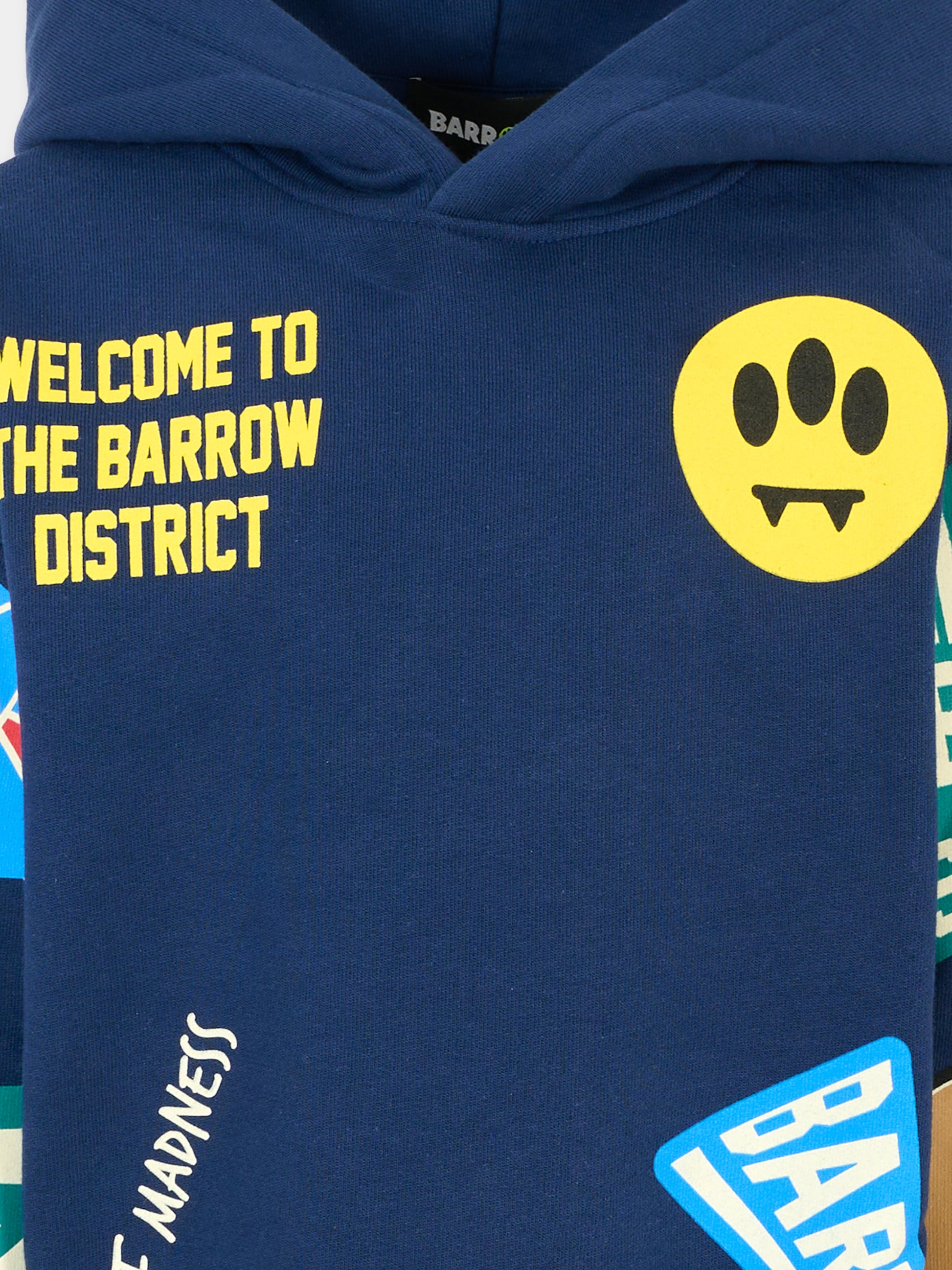 Felpa blu per bambino con smile e scritte,Barrow,F5BKJUHS078 060