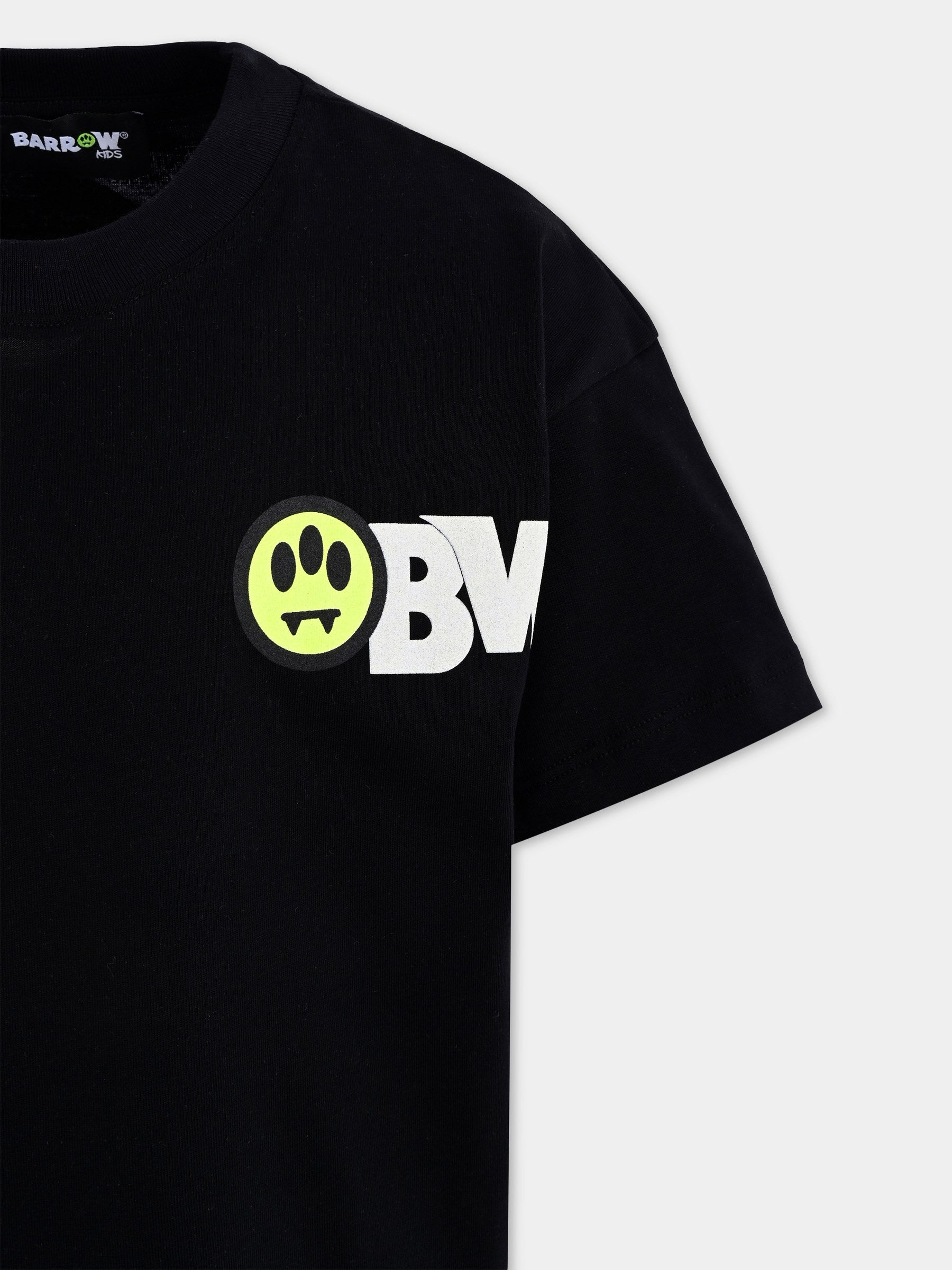 T-shirt nera per bambini con stampa Bear,Barrow,F5BKJUTH046 110