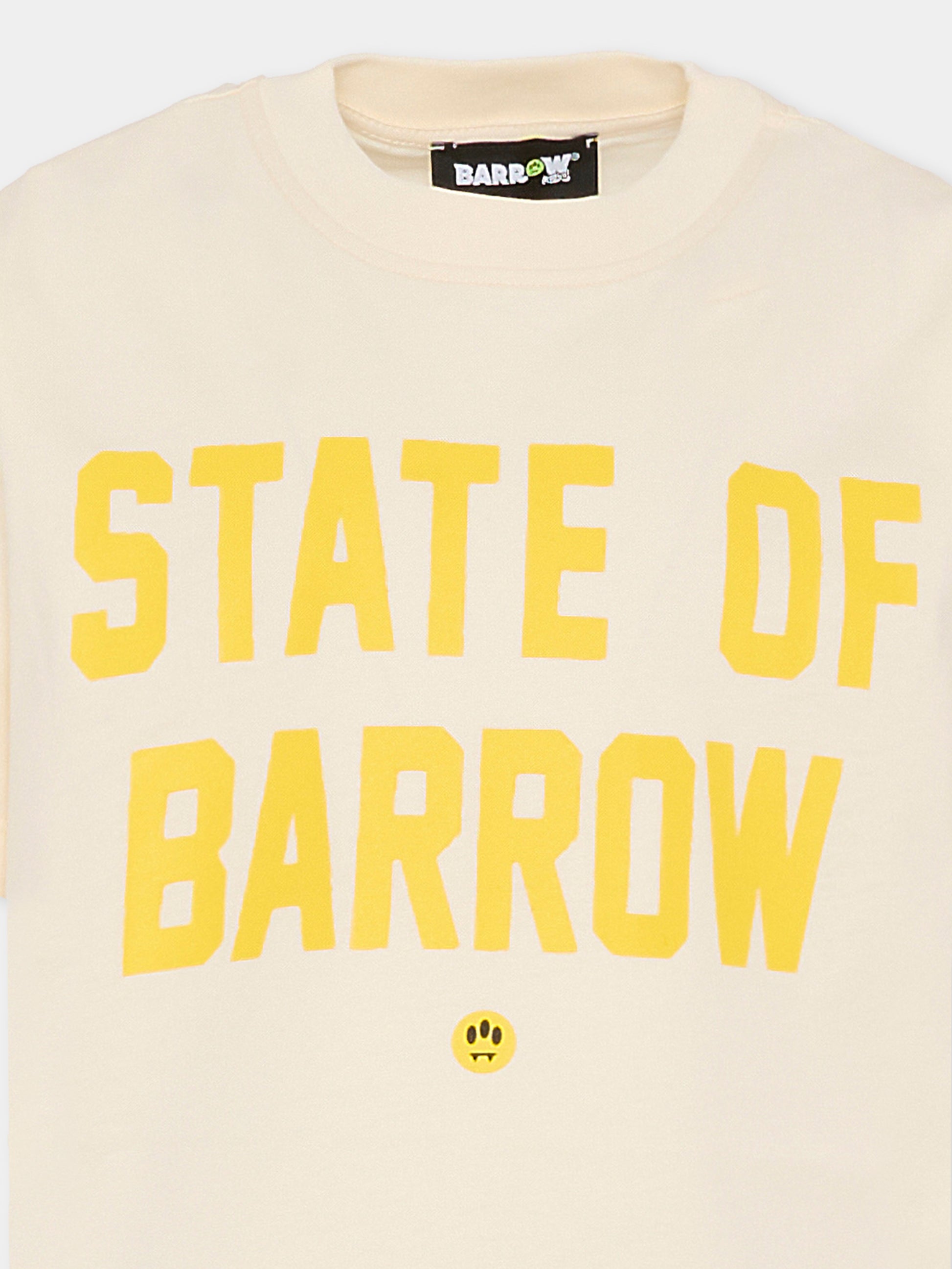 T-shirt avorio per bambino con stampa Bear,Barrow,F5BKJUTH077 013