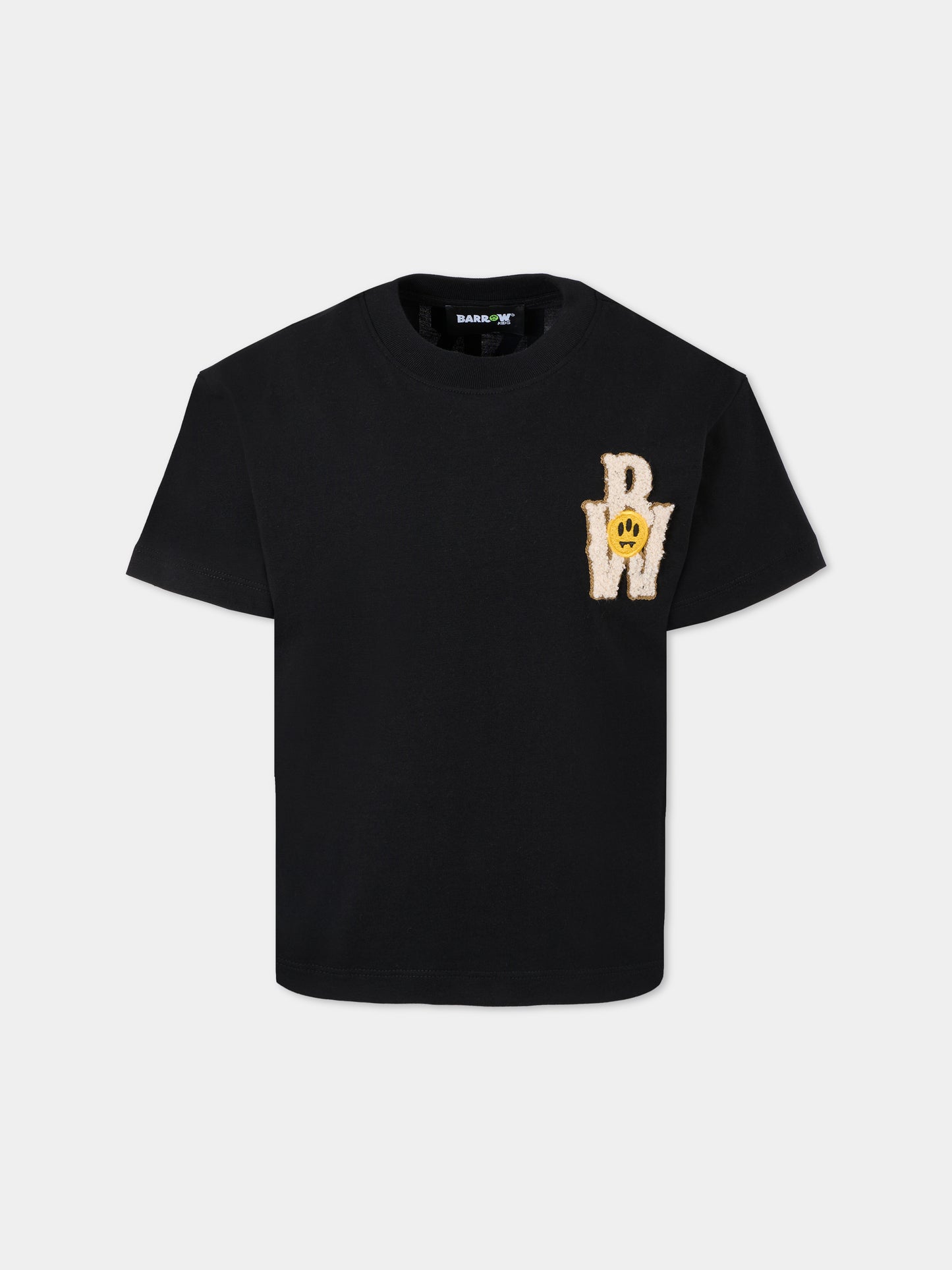 T-shirt nera per bambini con stampa Bear Baseball,Barrow,F5BKJUTH083 110