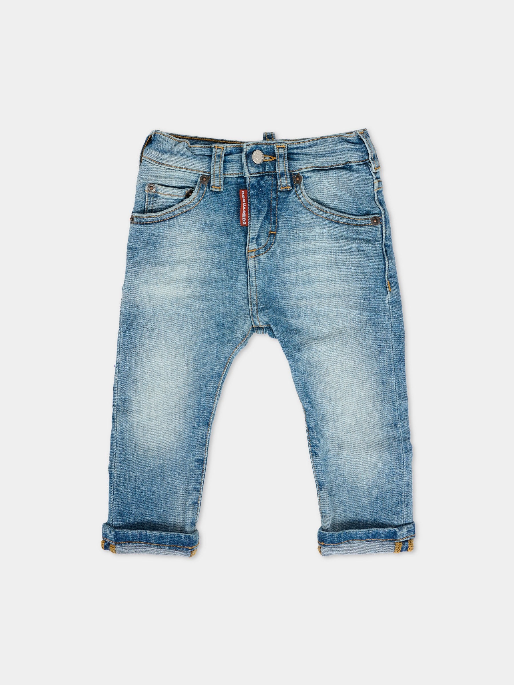 Jeans azzurri per neonato con logo,Dsquared2,DQ01TC-D0AET-DQ01