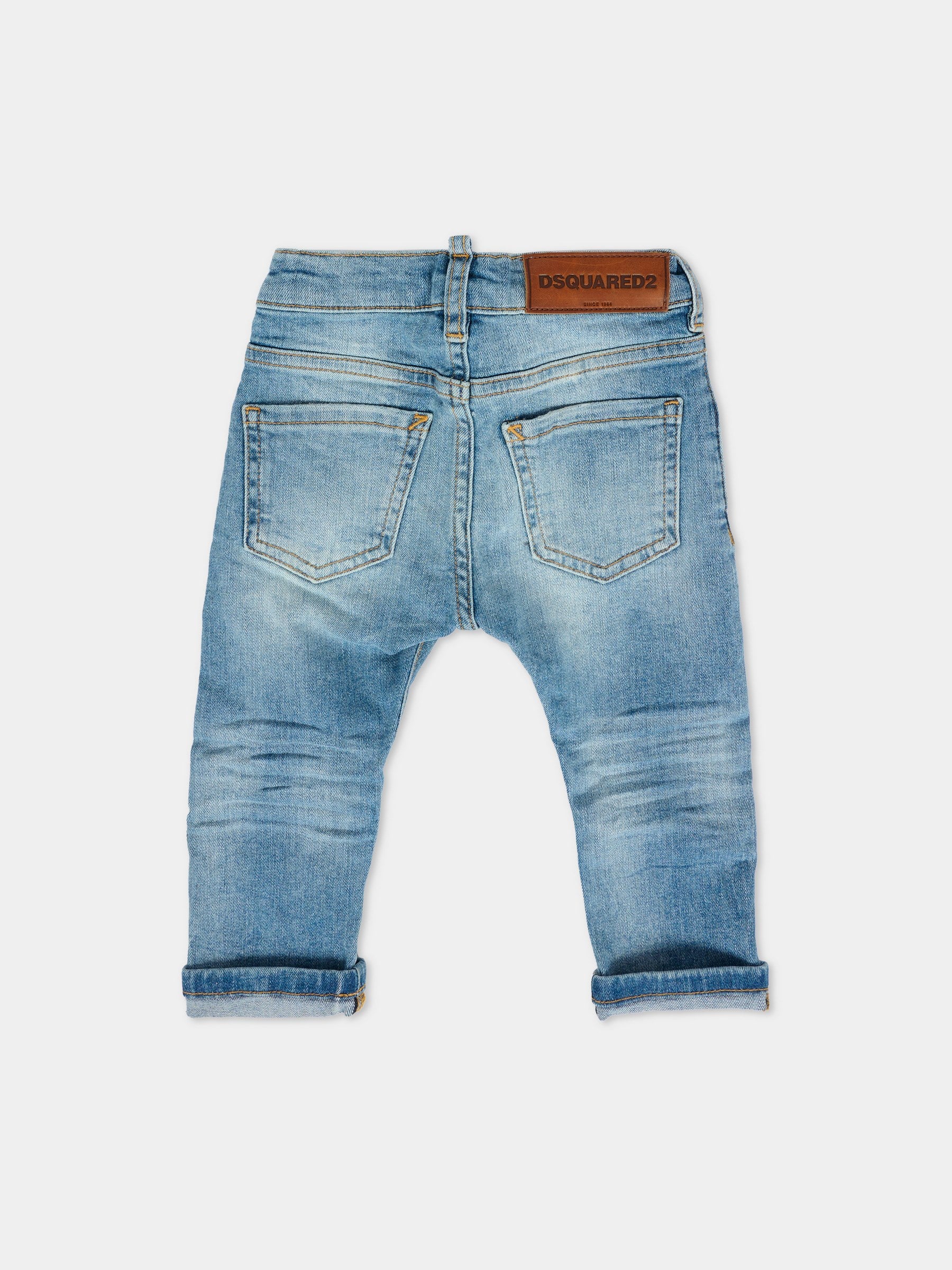 Jeans azzurri per neonato con logo,Dsquared2,DQ01TC-D0AET-DQ01