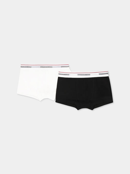 Set boxer multicolor per bambino con logo
