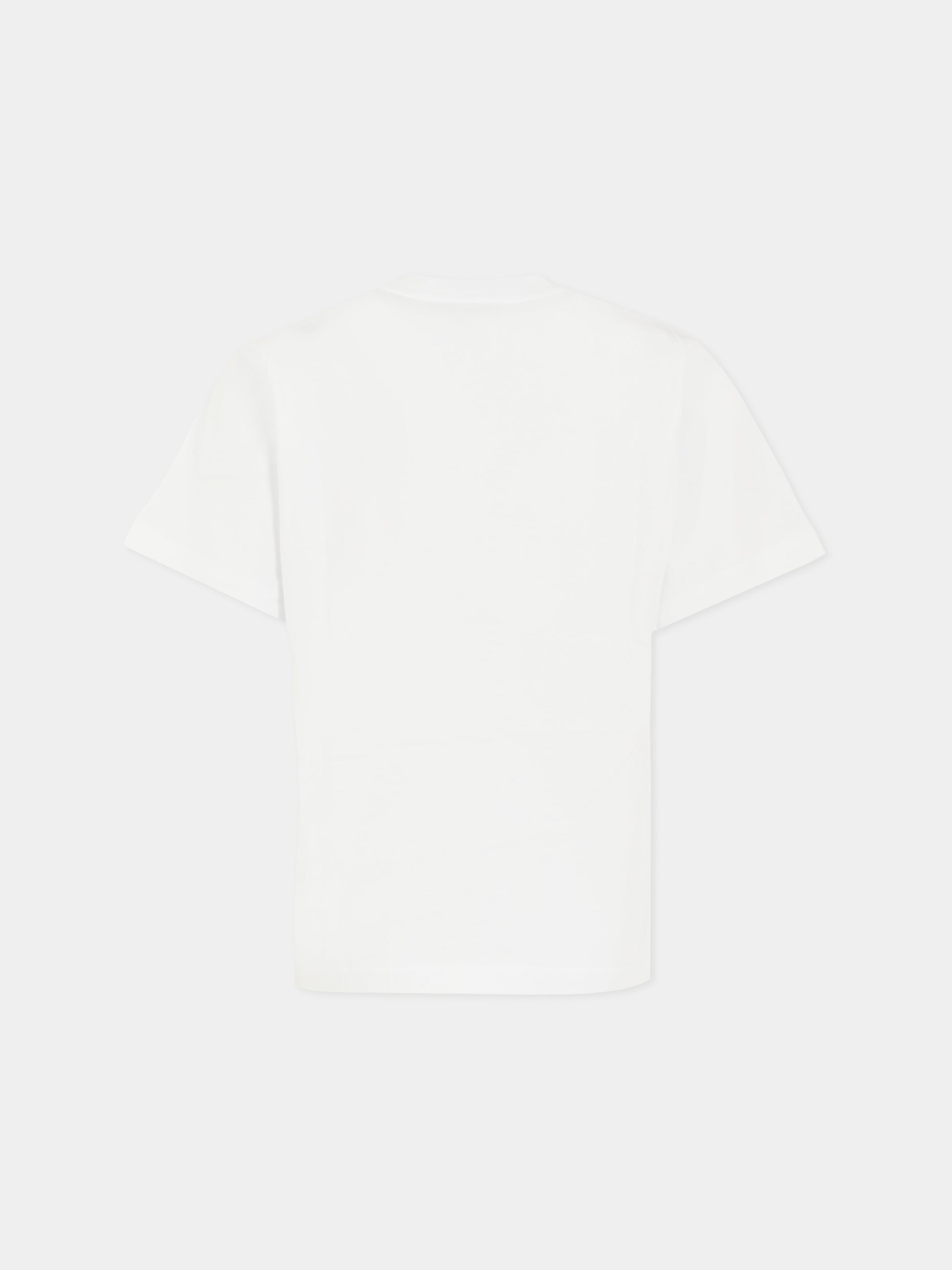 T-shirt bianca per bambini con logo e foglia d'acero,Dsquared2,DQ2982-D00XM-DQ100