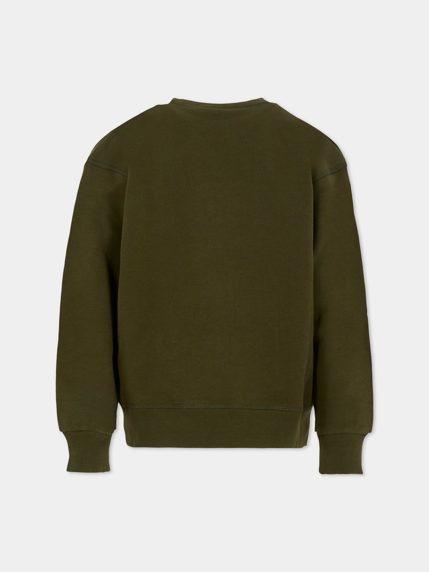 Felpa verde per bambino con stampa paperi,Dsquared2,DQ3003-D0AEY-DQ518