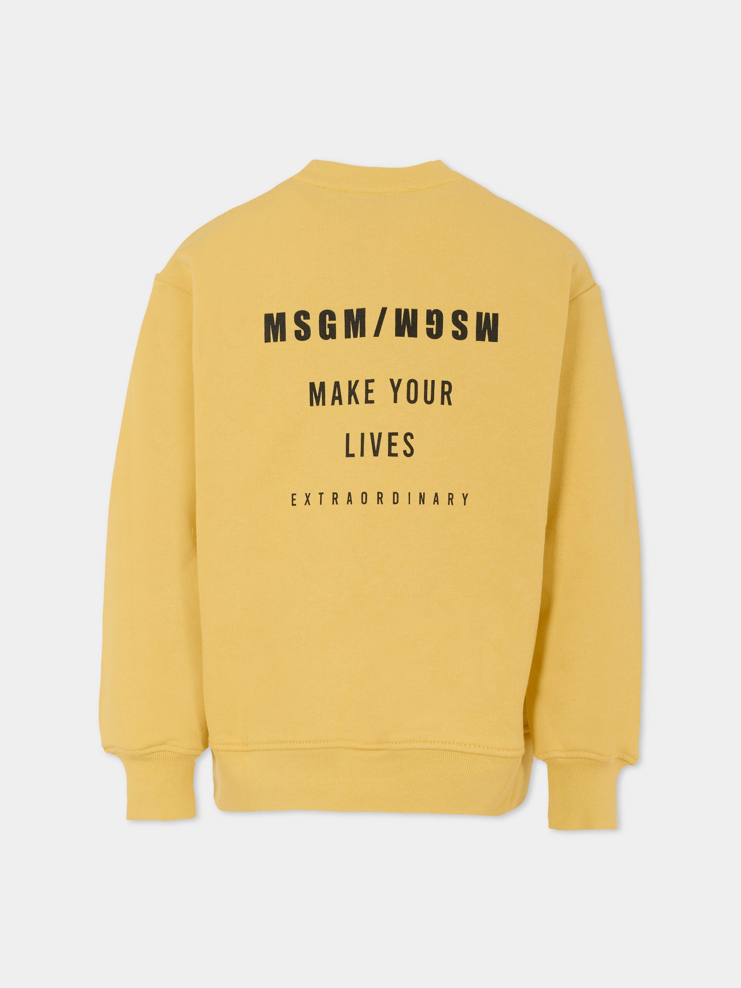Felpa gialla per bambino con logo,Msgm Kids,F5MSJBSW214 020
