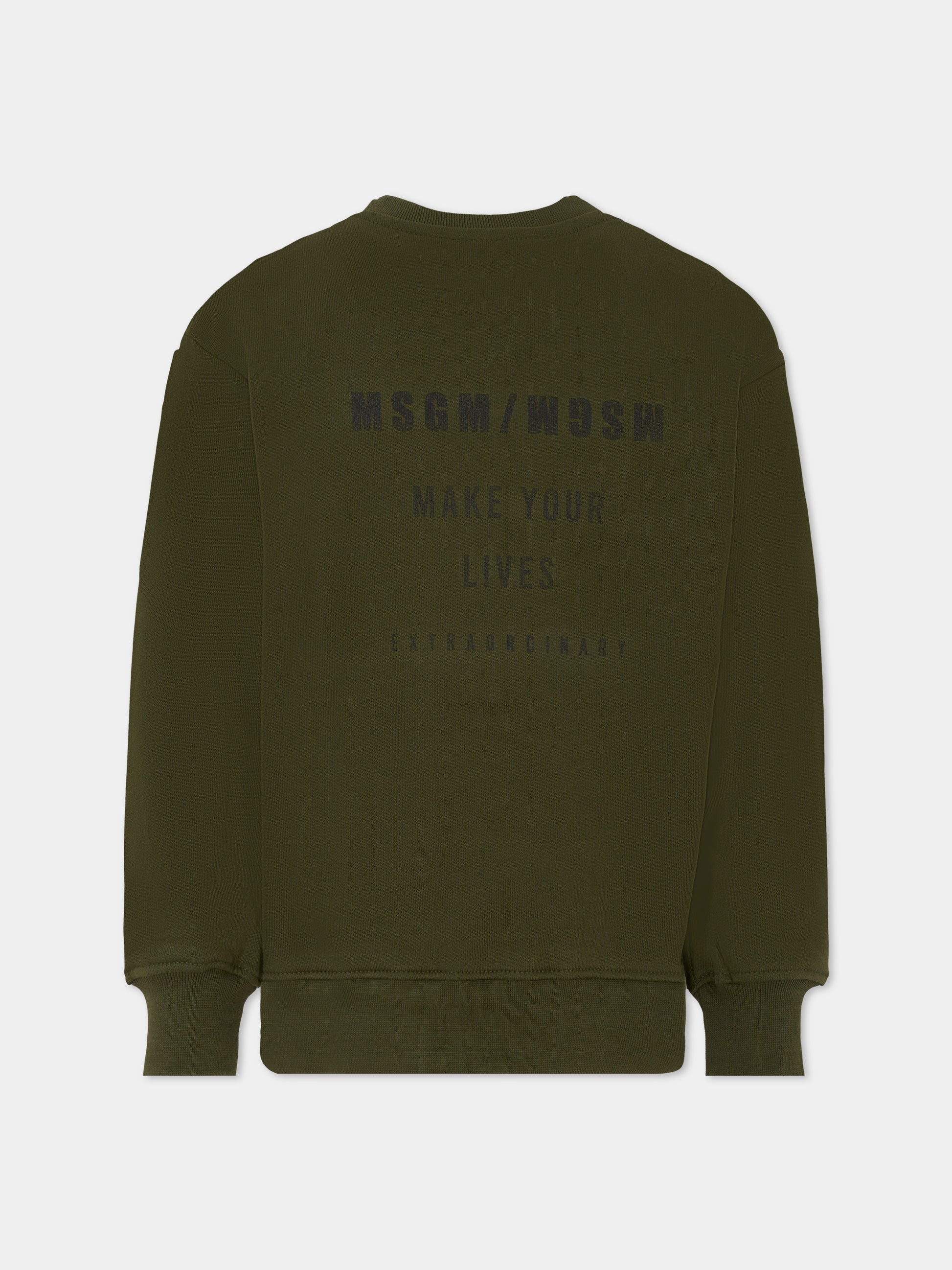 Felpa verde per bambino con logo,Msgm Kids,F5MSJBSW214 082