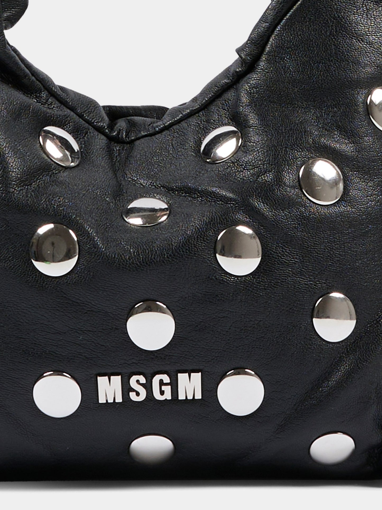 Borsa nera per bambina con borchie,Msgm Kids,F5MSJGBA095 110