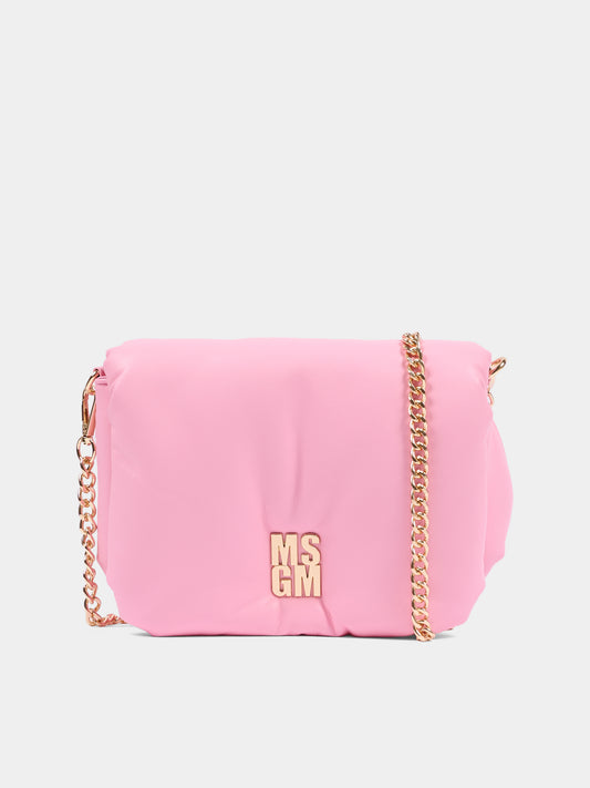 Borsa rosa per bambina con logo,Msgm Kids,F5MSJGBA100 MS038