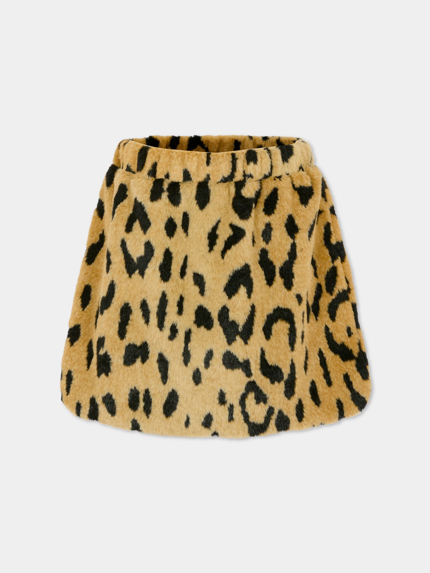 Gonna marrone per bambina con stampa animalier,Msgm Kids,F5MSJGSK137 MS030