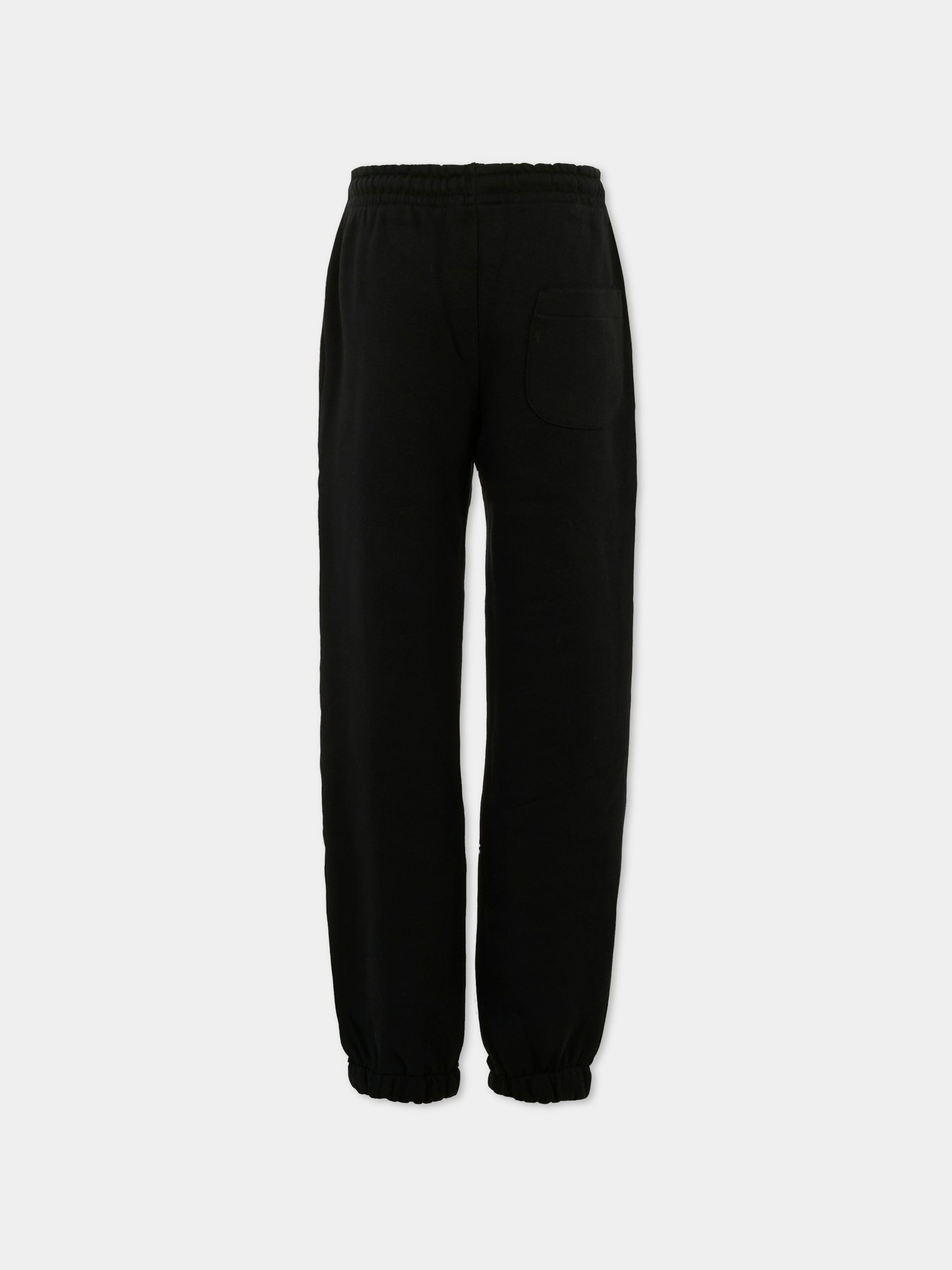 Pantaloni neri per bambina con logo rosa,Msgm Kids,F5MSJUFP024 110/83