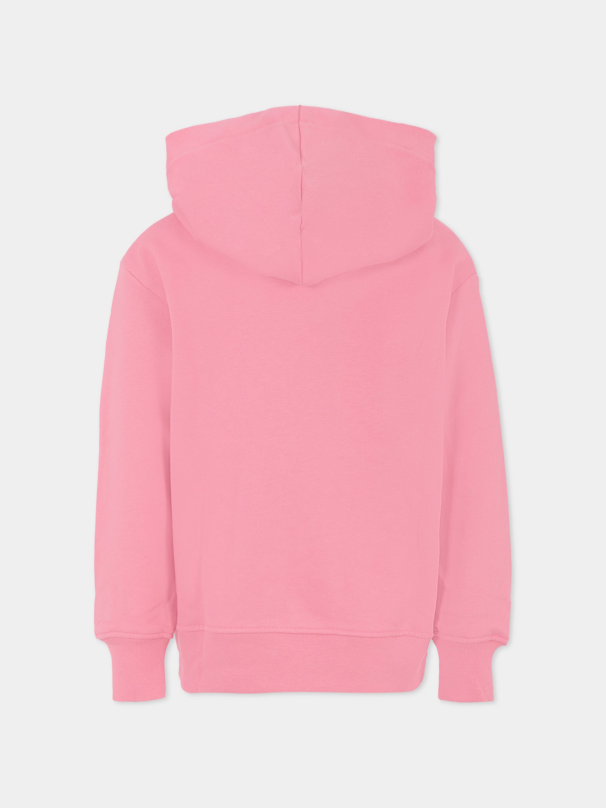 Felpa rosa per bambina con logo,Msgm Kids,F5MSJUHS019 MS038