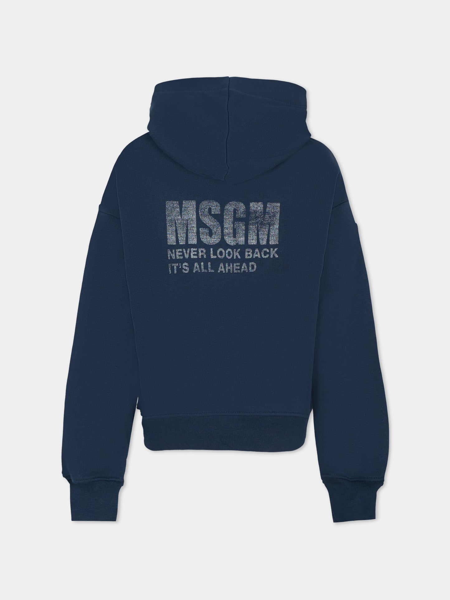 Felpa blu per bambino con logo,Msgm Kids,F5MSJUHS088 MS032