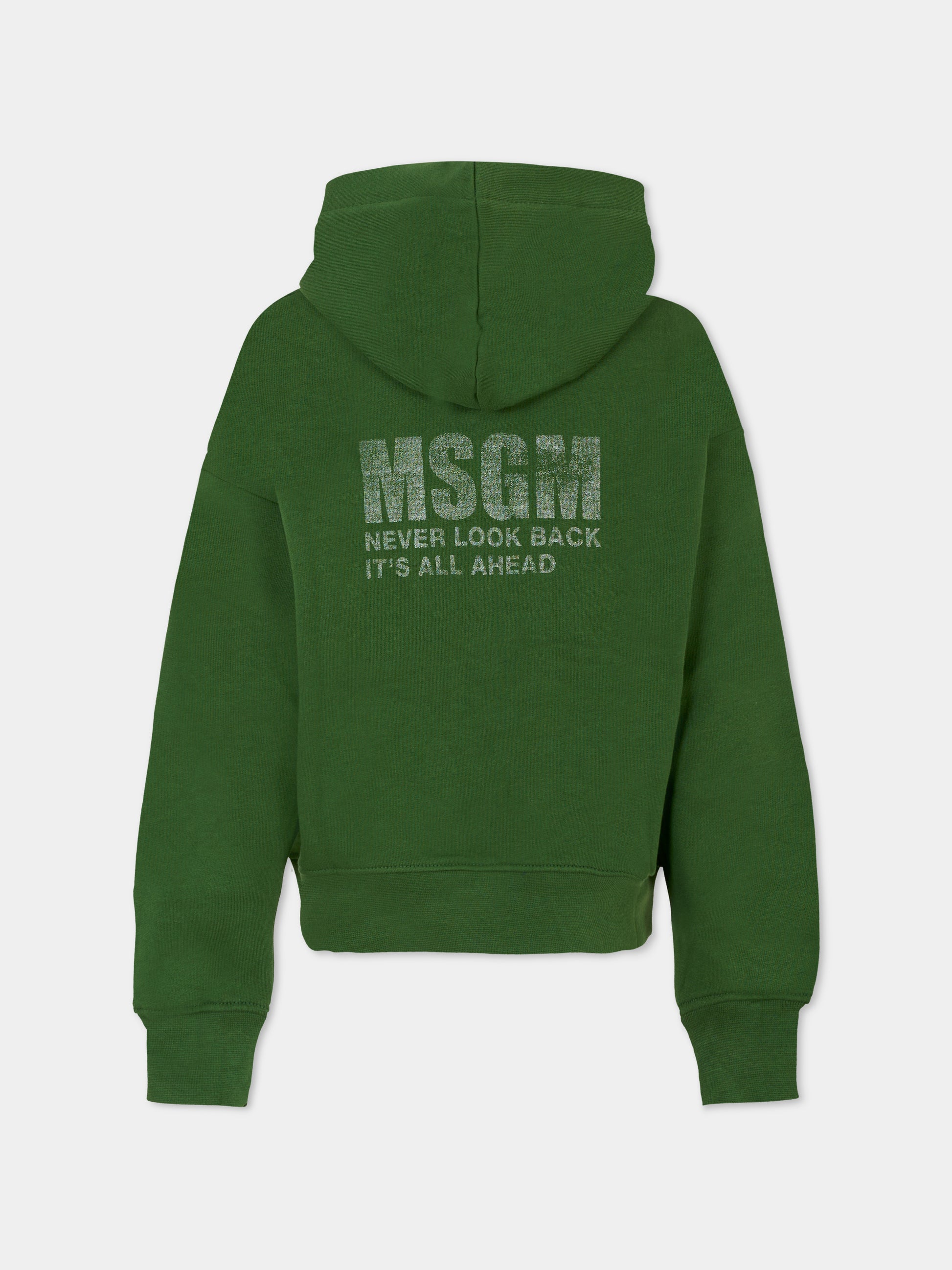Felpa verde per bambino con logo,Msgm Kids,F5MSJUHS088 MS039