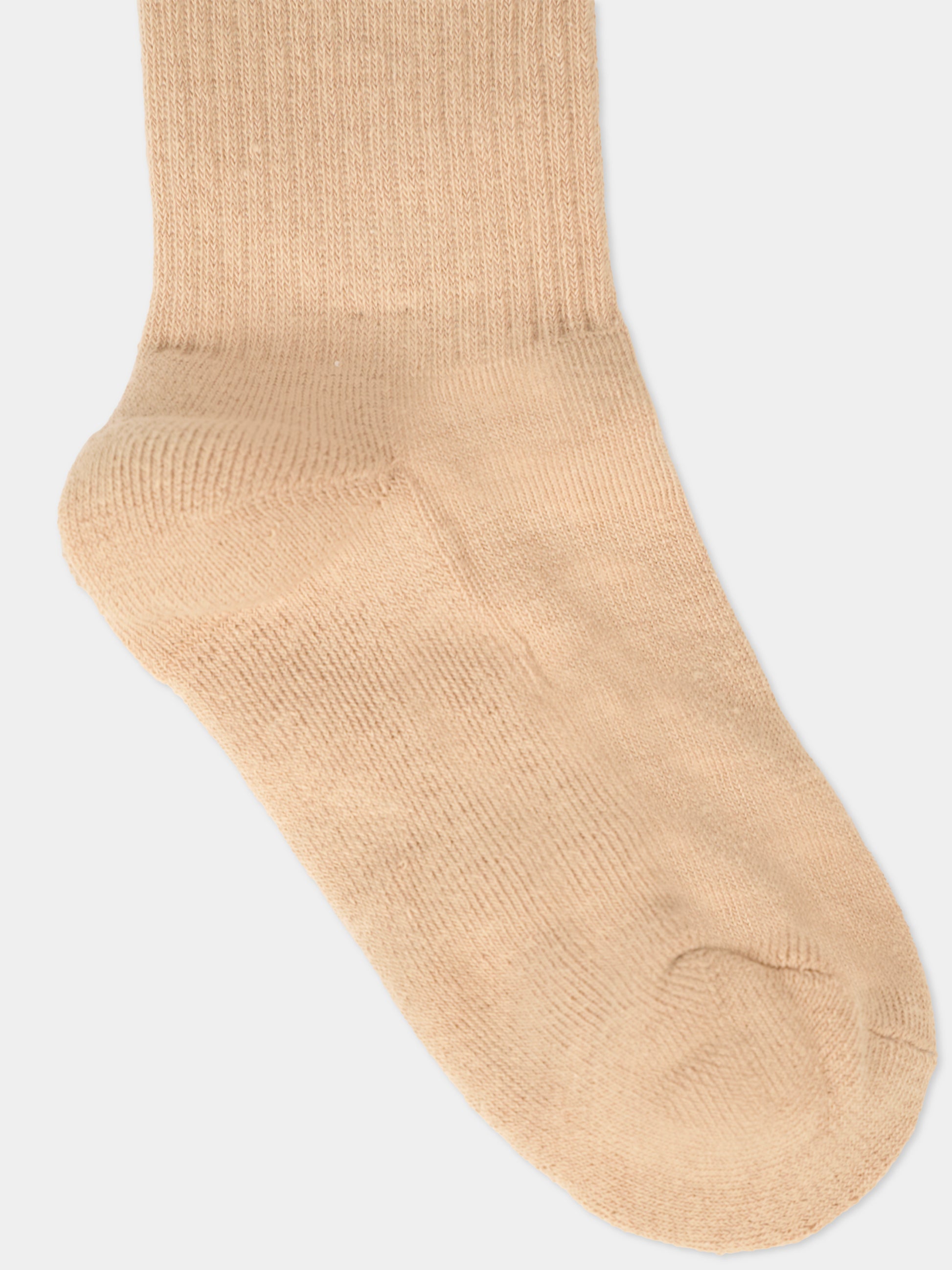 Calze beige per bambini con logo avorio,Msgm Kids,F5MSJUSO278 MS030
