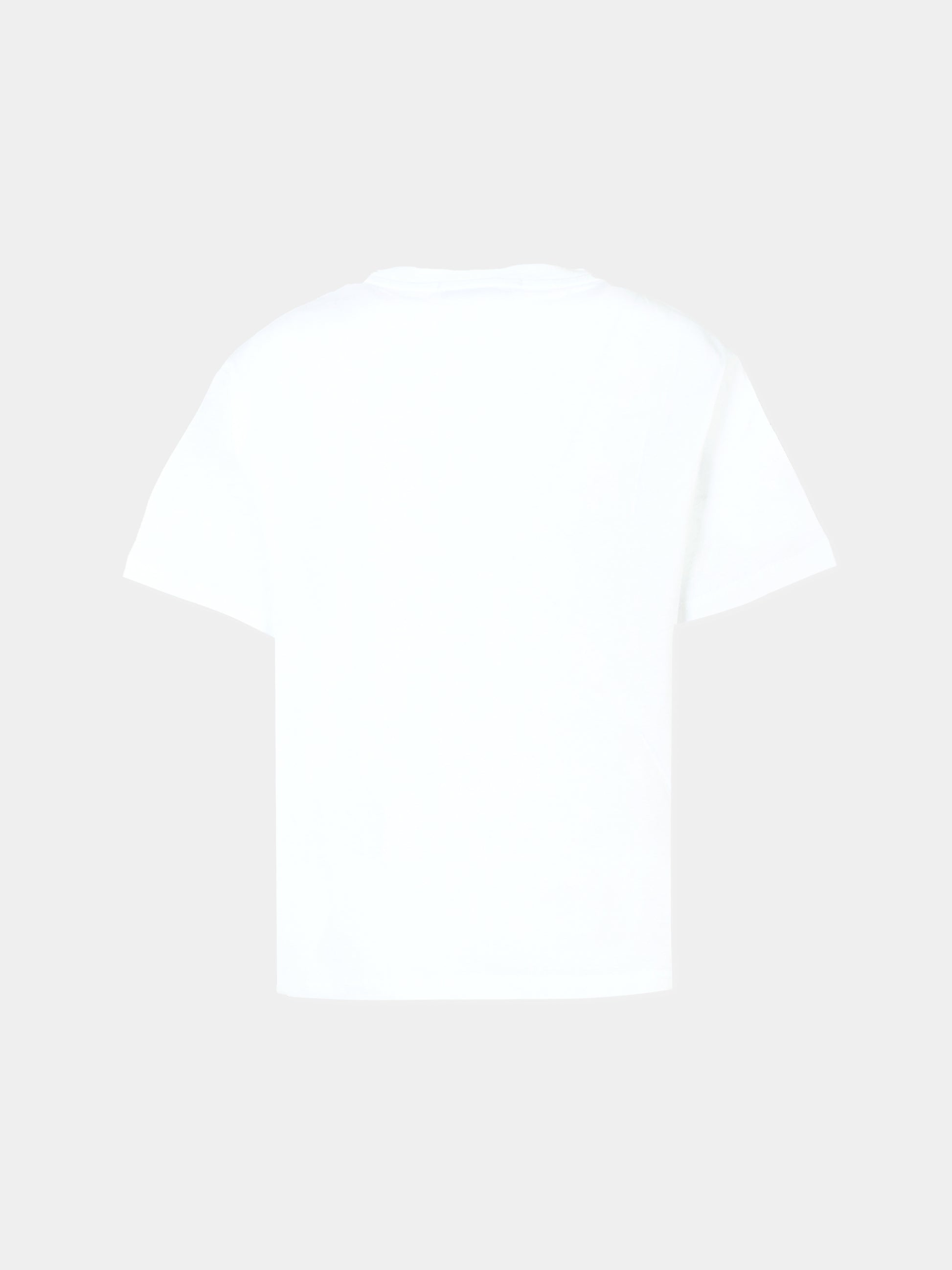 T-shirt bianca per bambini con logo nero,Msgm Kids,F5MSJUTH007 001
