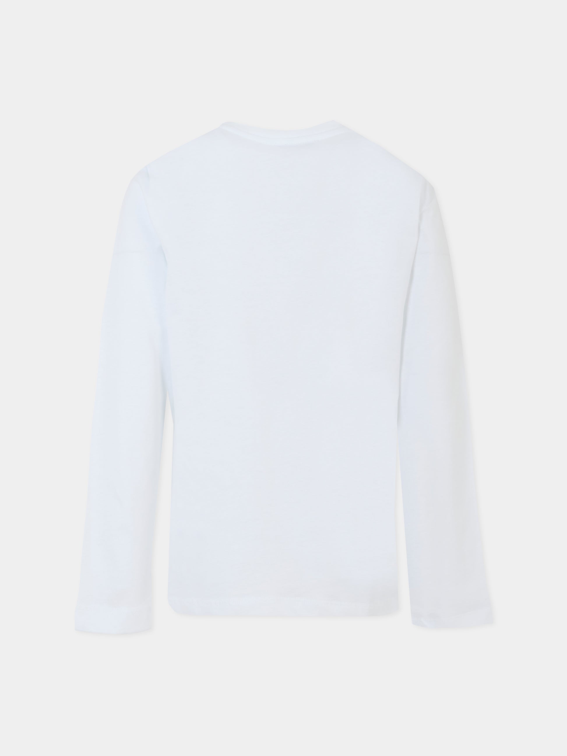 T-shirt bianca per bambini con logo nero,Msgm Kids,F5MSJUTH008 001