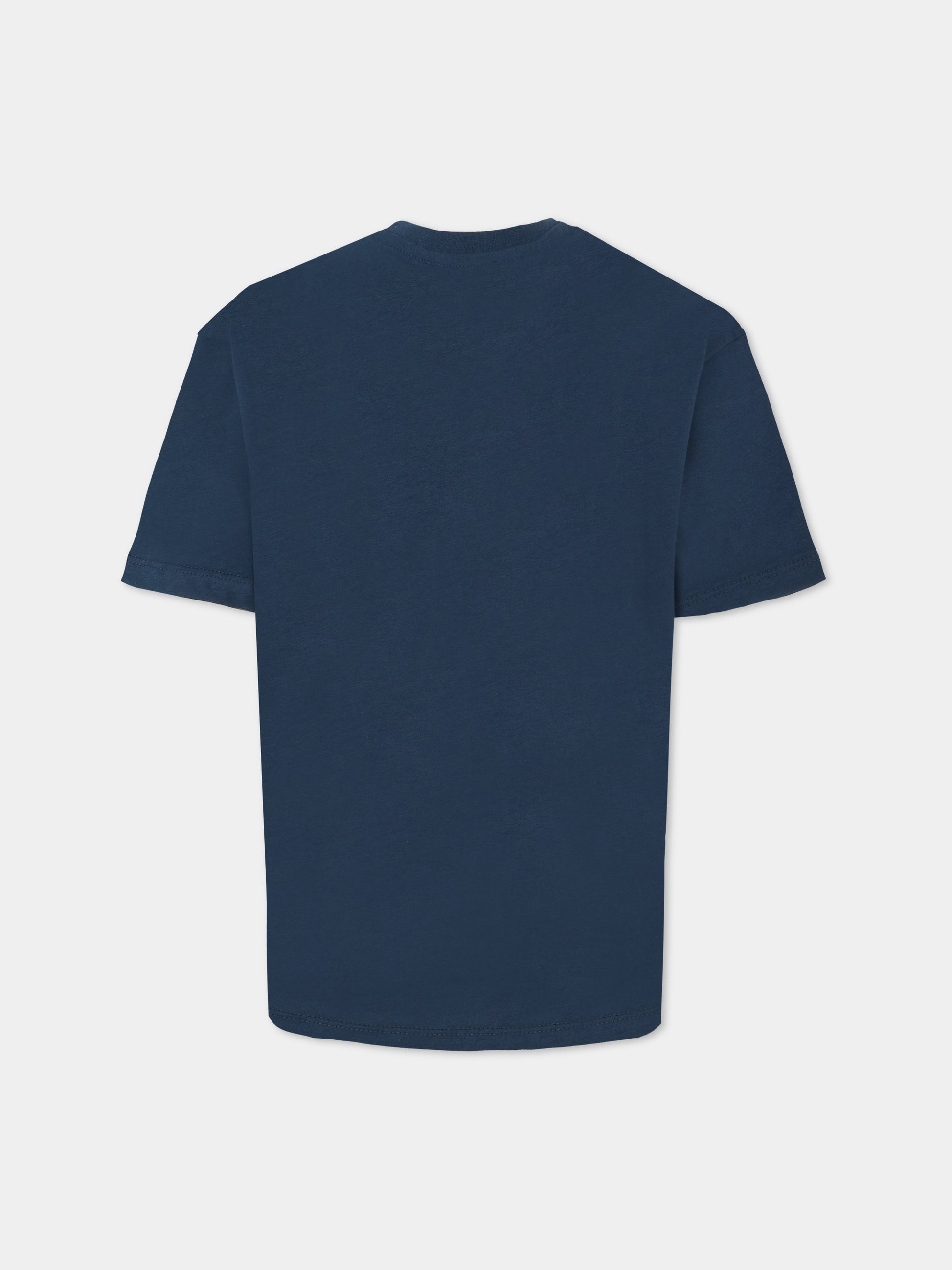 T-shirt blu per bambini con logo,Msgm Kids,F5MSJUTH087 MS032