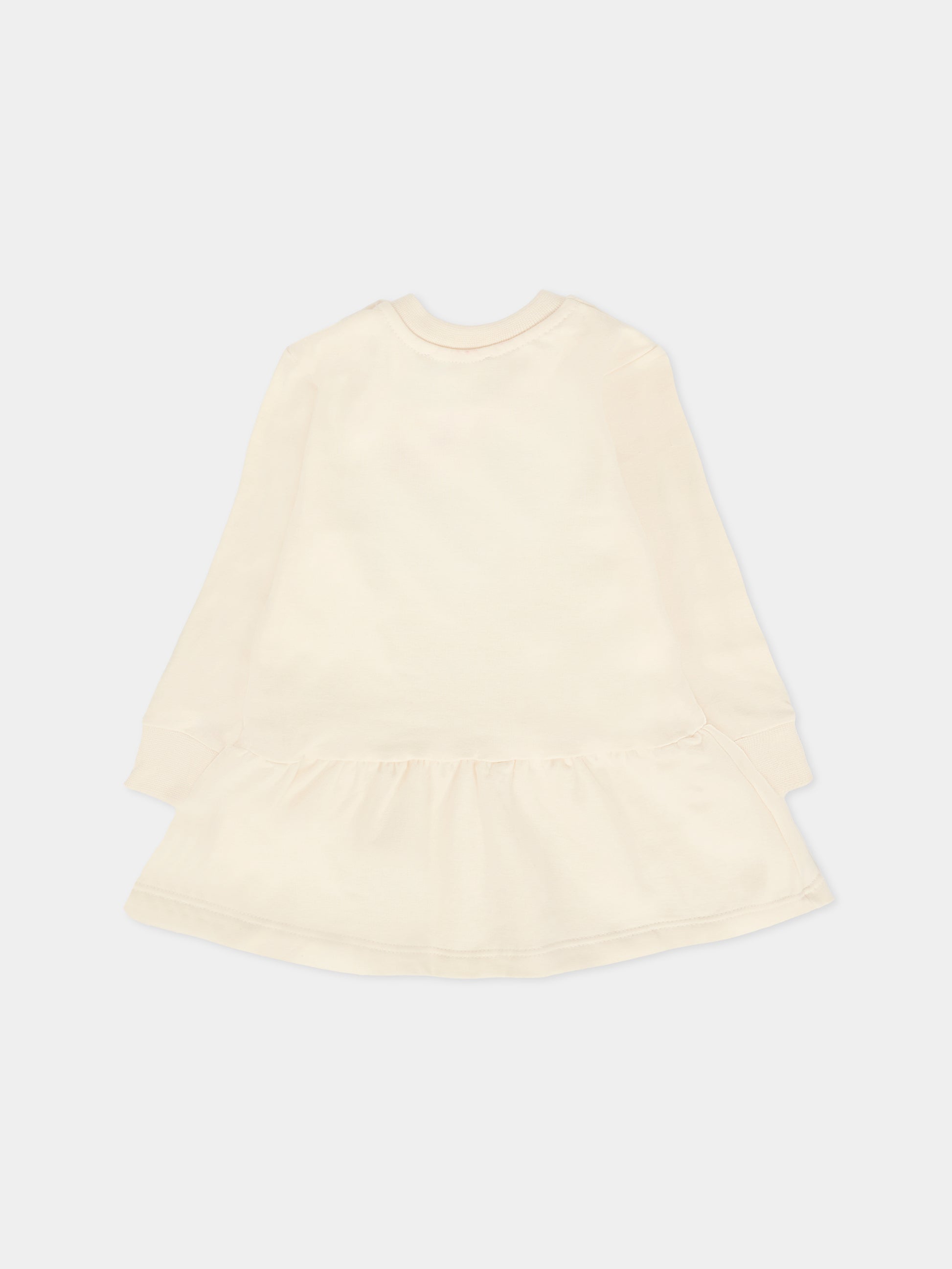 Vestito avorio per neonata con gatto e logo,Msgm Kids,F5MSNGDR289 013