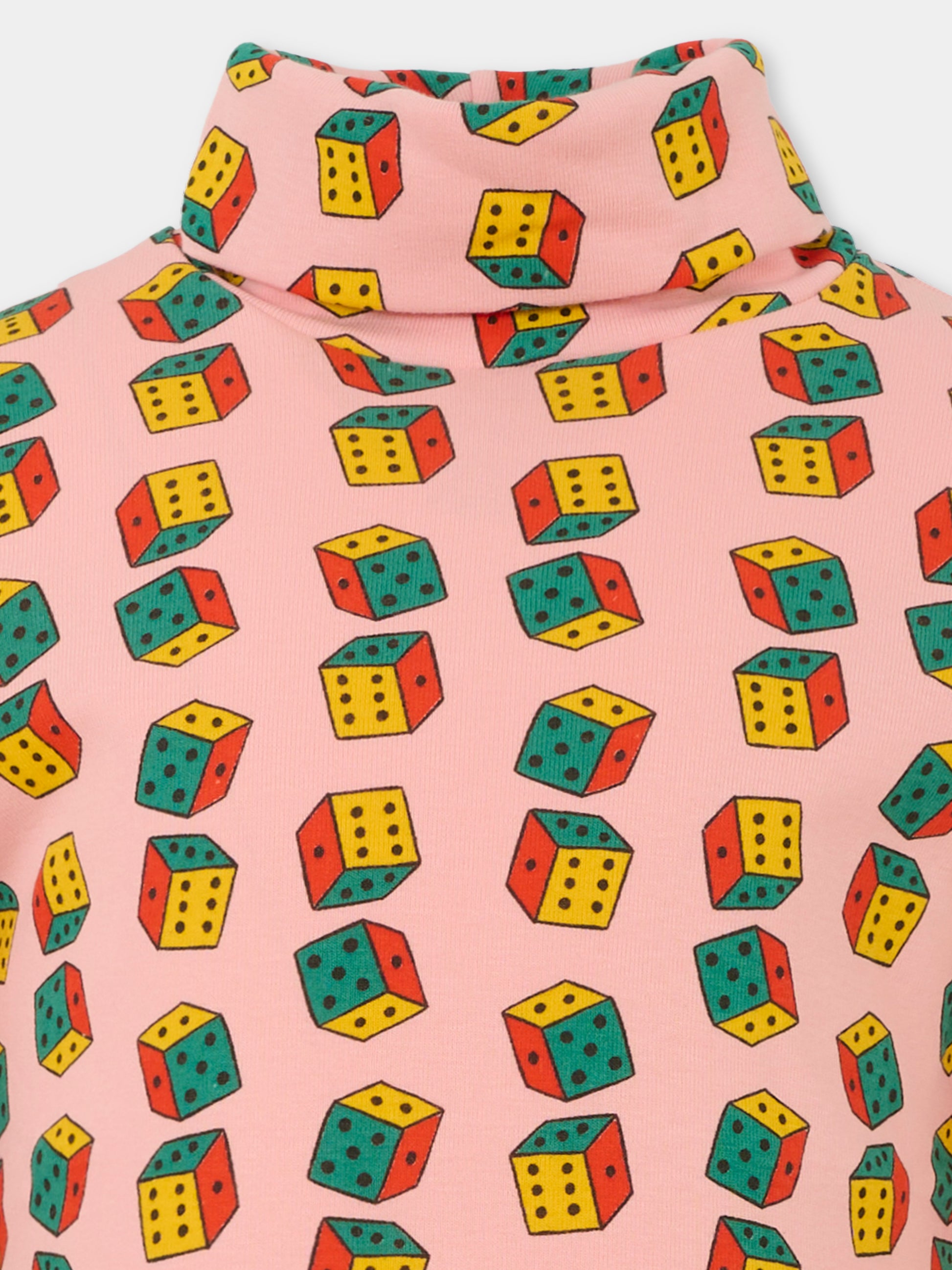 Dolcevita multicolor per bambina con dadi all over,Bobo Choses,B225AC025