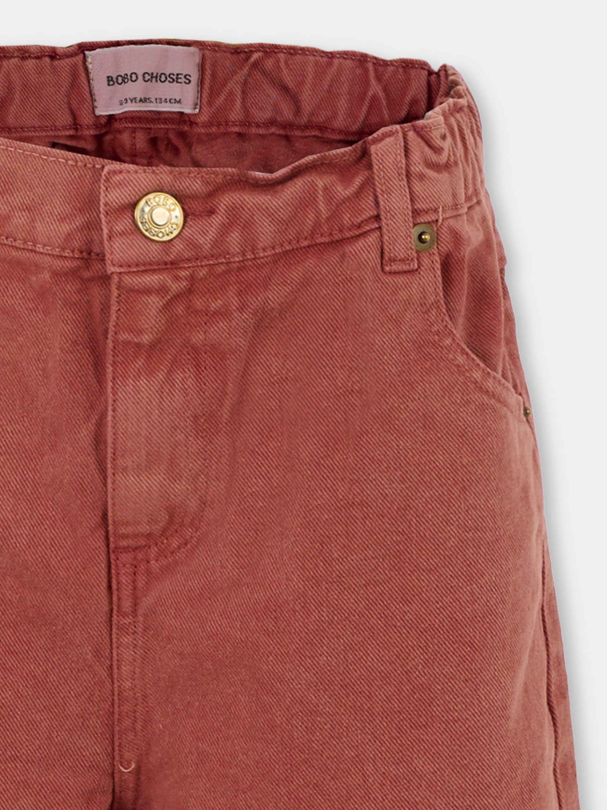 Jeans rossi per bambini con logo,Bobo Choses,B225AC080