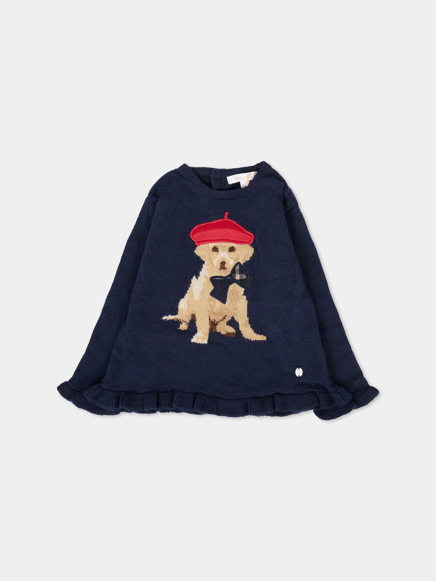 Maglione blu per neonata con cane,Patachou,PAP SWE4133269 360