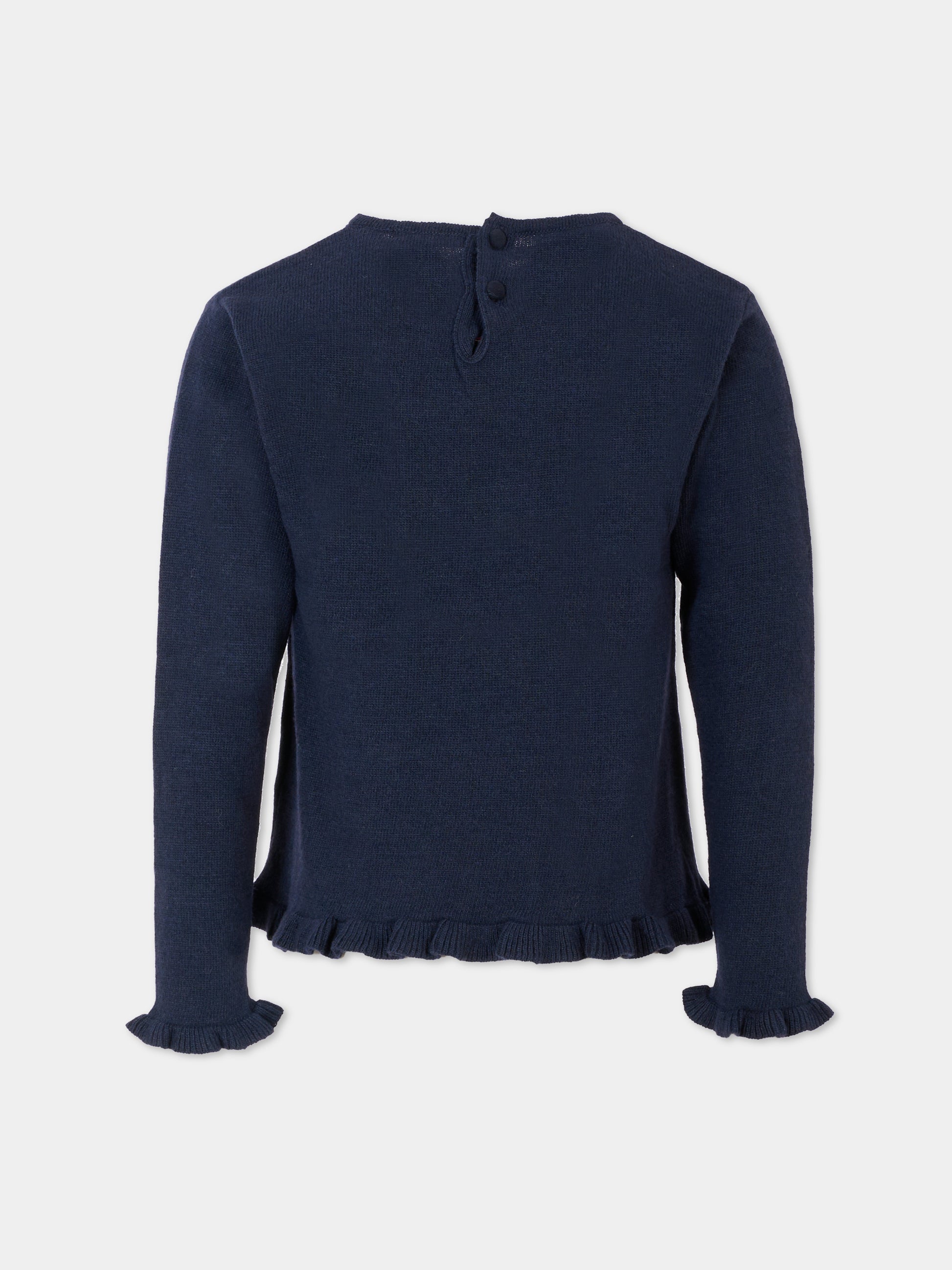 Maglione blu per bambina con cane,Patachou,PAP SWE4133269 360