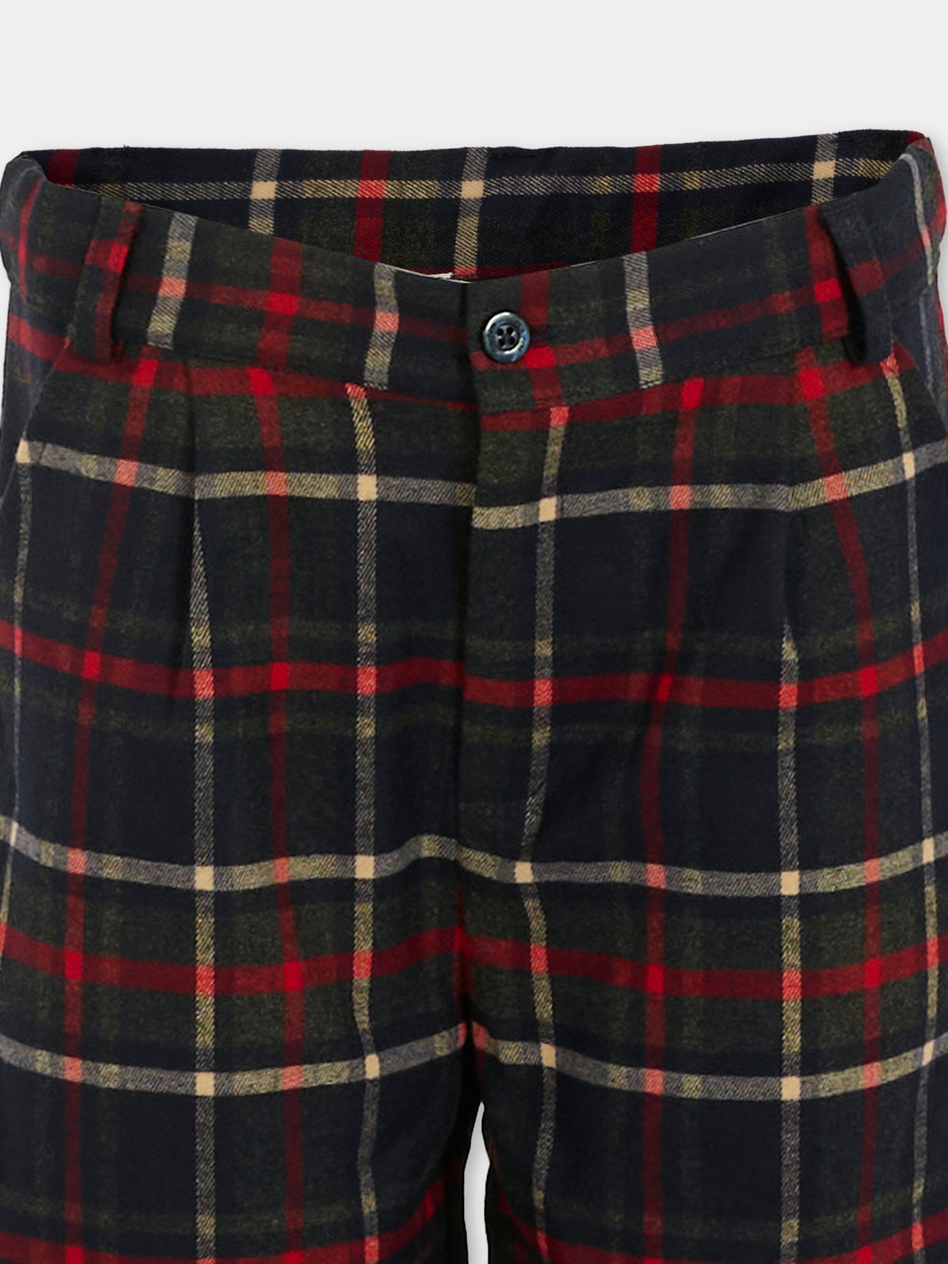 Shorts blu per bambino con motivo a quadri,Patachou,PAP CL4133370 Z0133