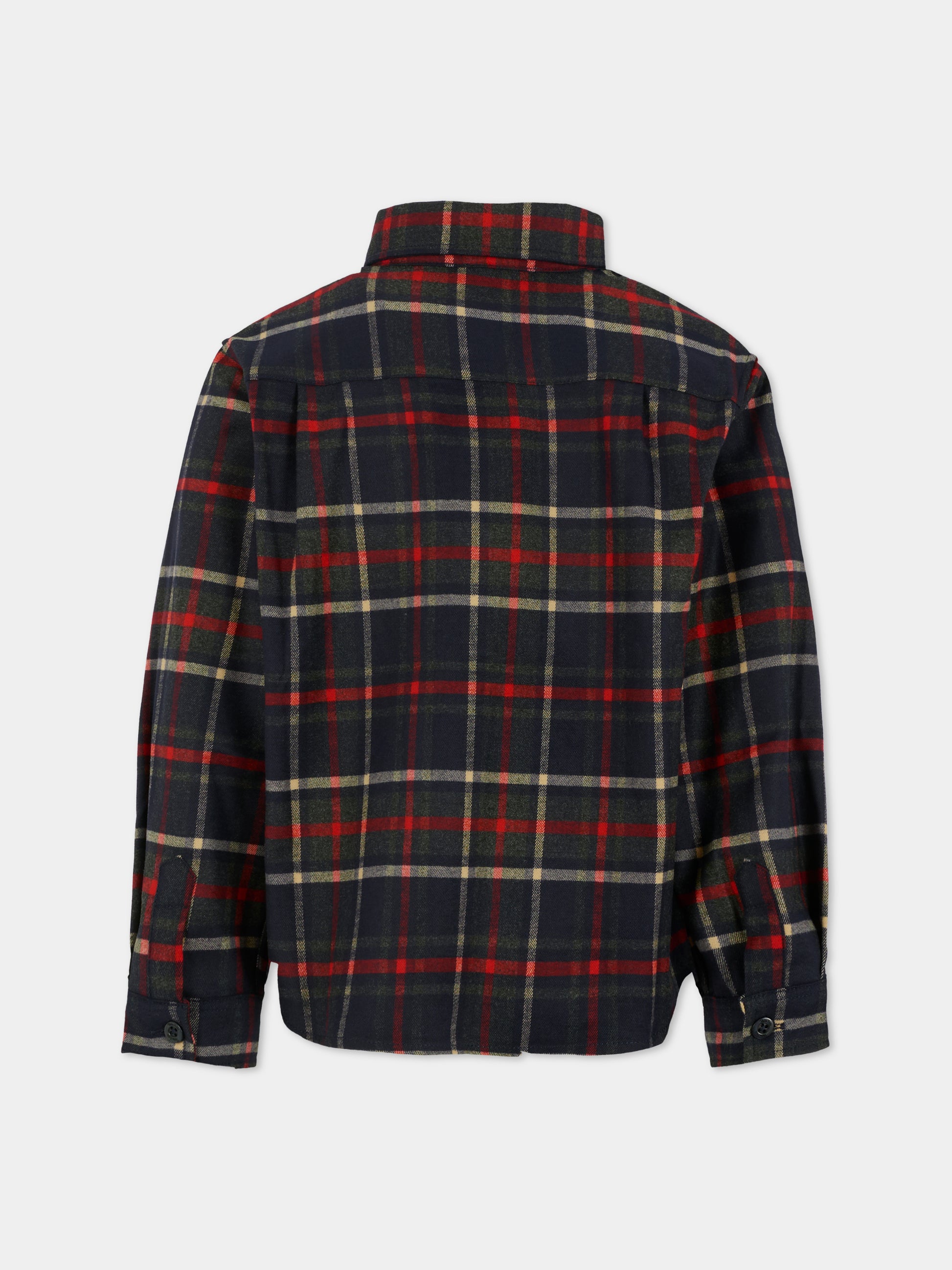 Camicia blu per bambino con patch ricamato,Patachou,PAP CM4133306 Z0133