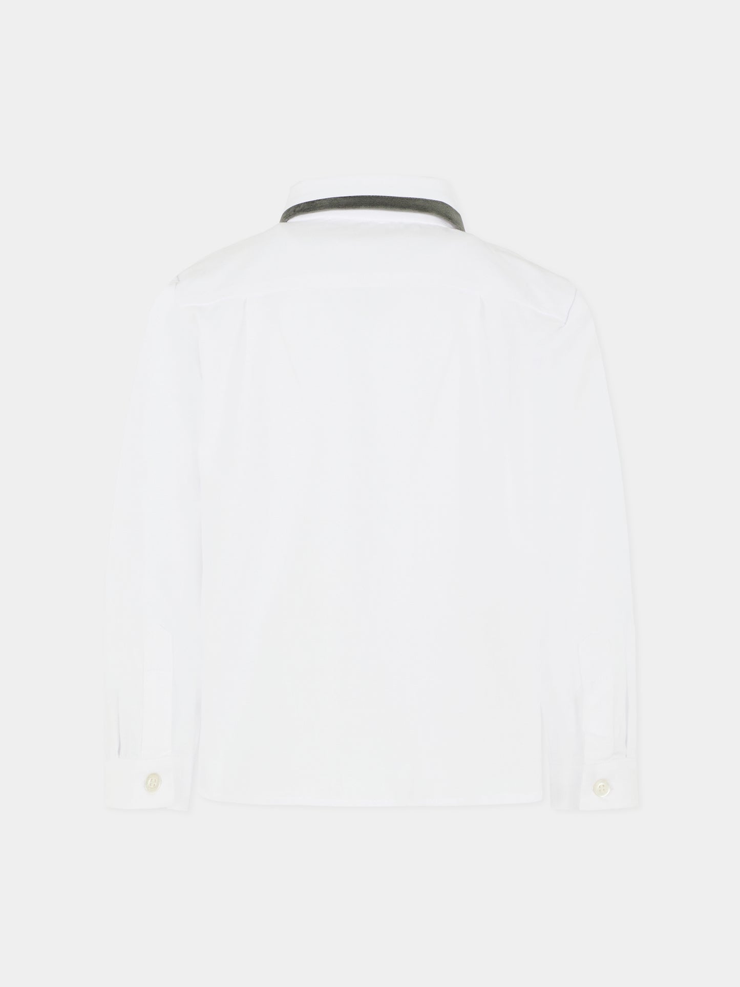 Camicia bianca per bambino con dettagli in velluto,Patachou,PAP CM4133384 510