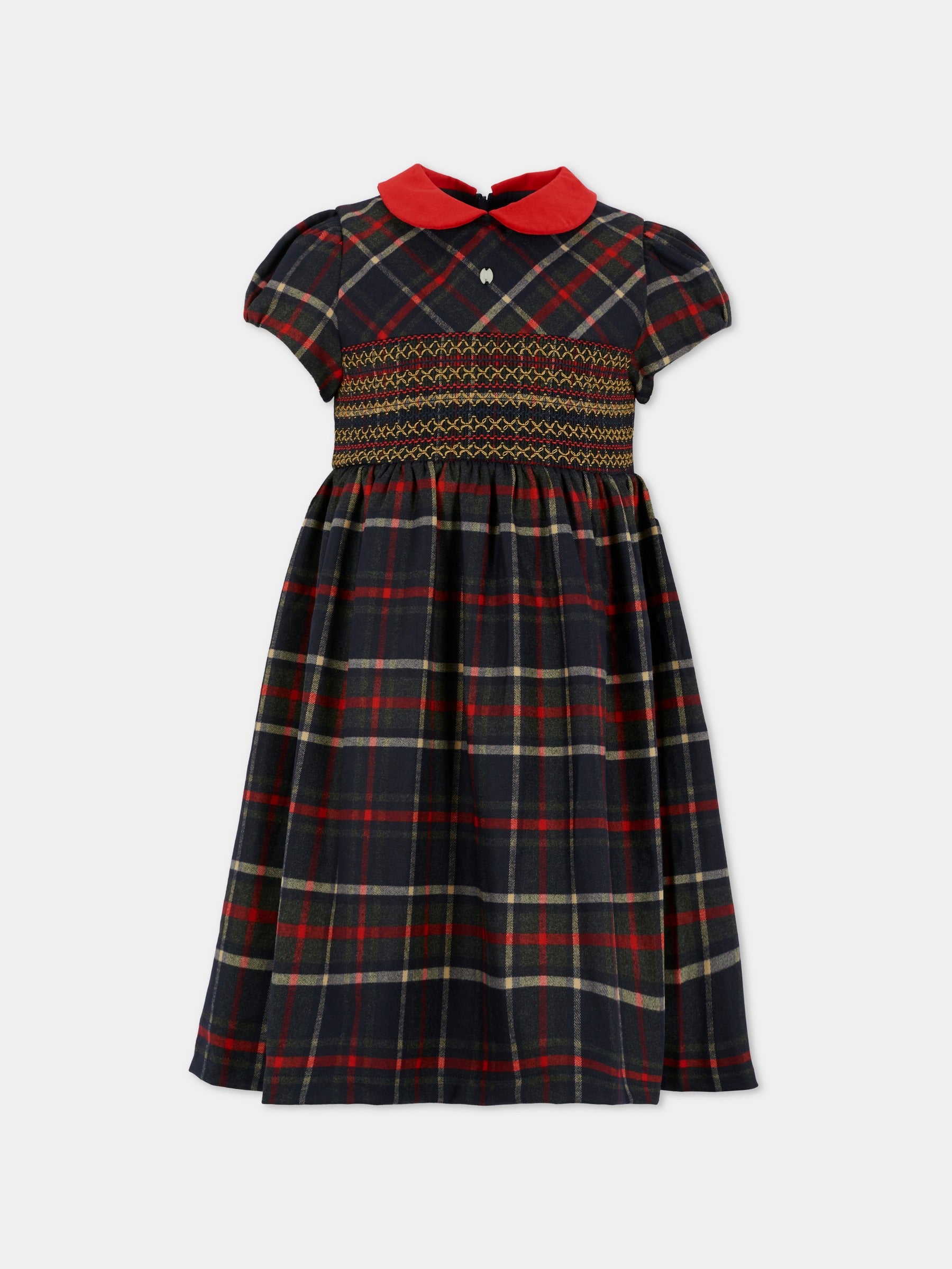 Vestito blu per bambina con patch,Patachou,PAP VET4133260 Z0133