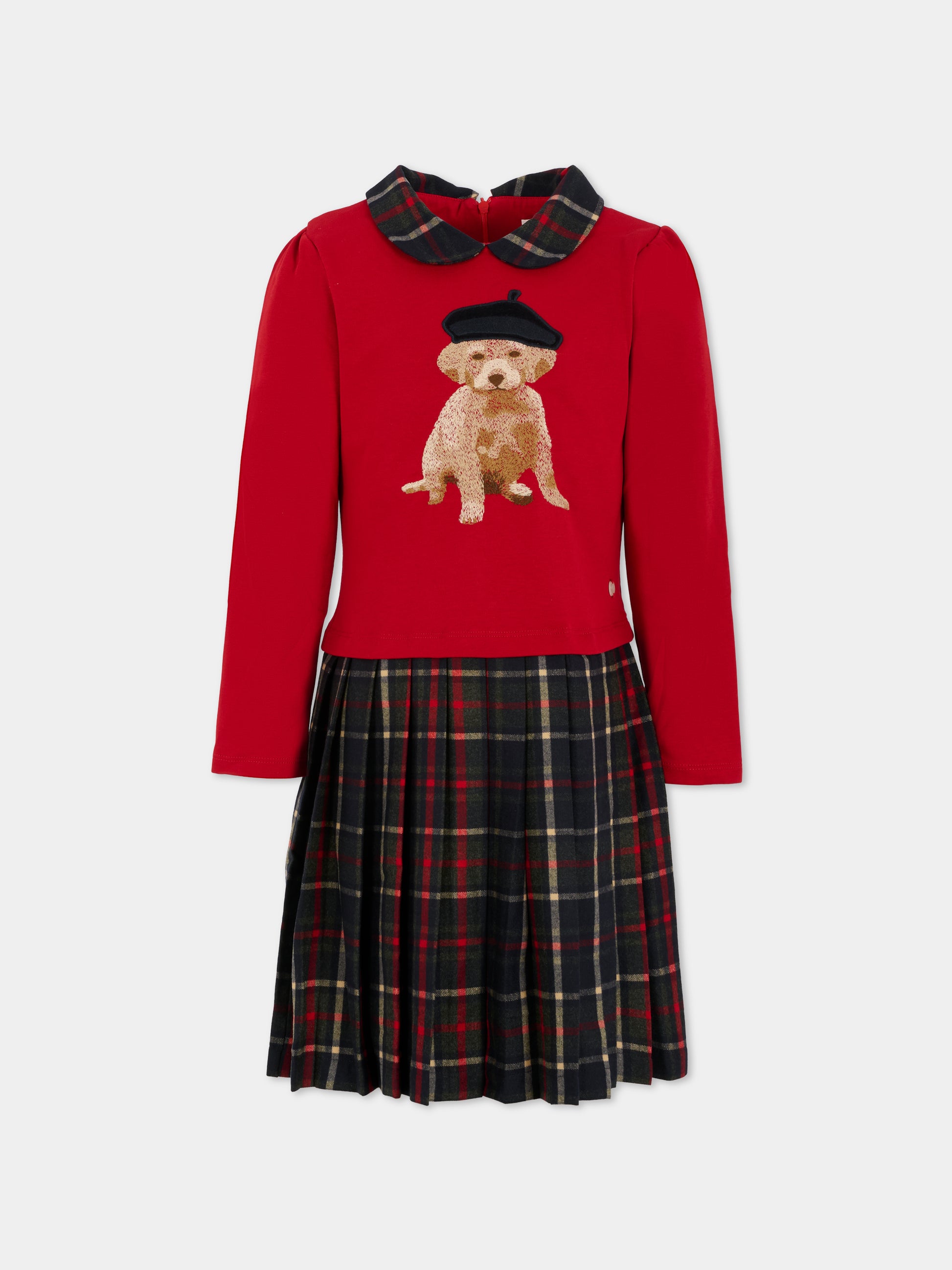 Vestito rosso per bambina con cane,Patachou,PAP VET4133261 960