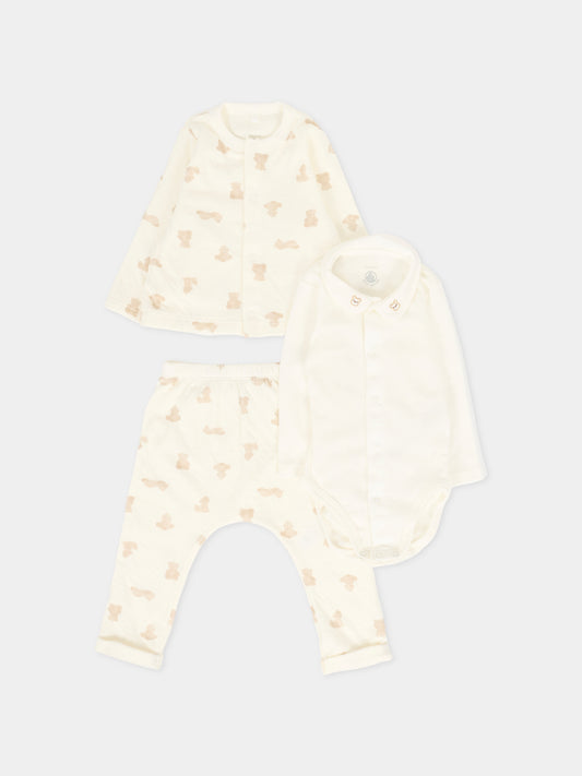 Completo nascita per neonati con orsetti,Petit Bateau,A0DTW 01